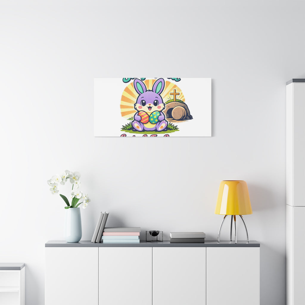 Easter Is For Jesus Bunny Canvas | Easter Christian, Faith-Based Pastel Retro