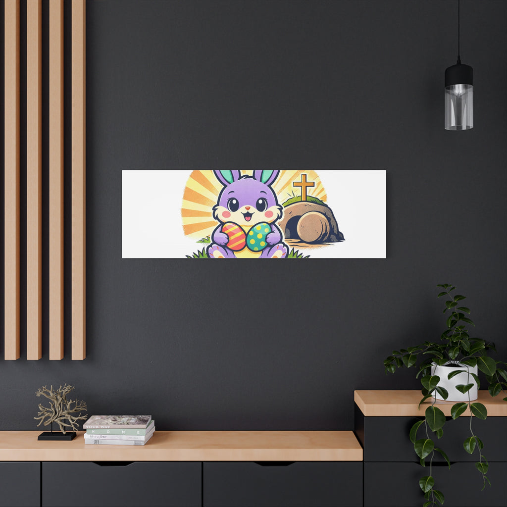 Easter Is For Jesus Bunny Canvas | Easter Christian, Faith-Based Pastel Retro