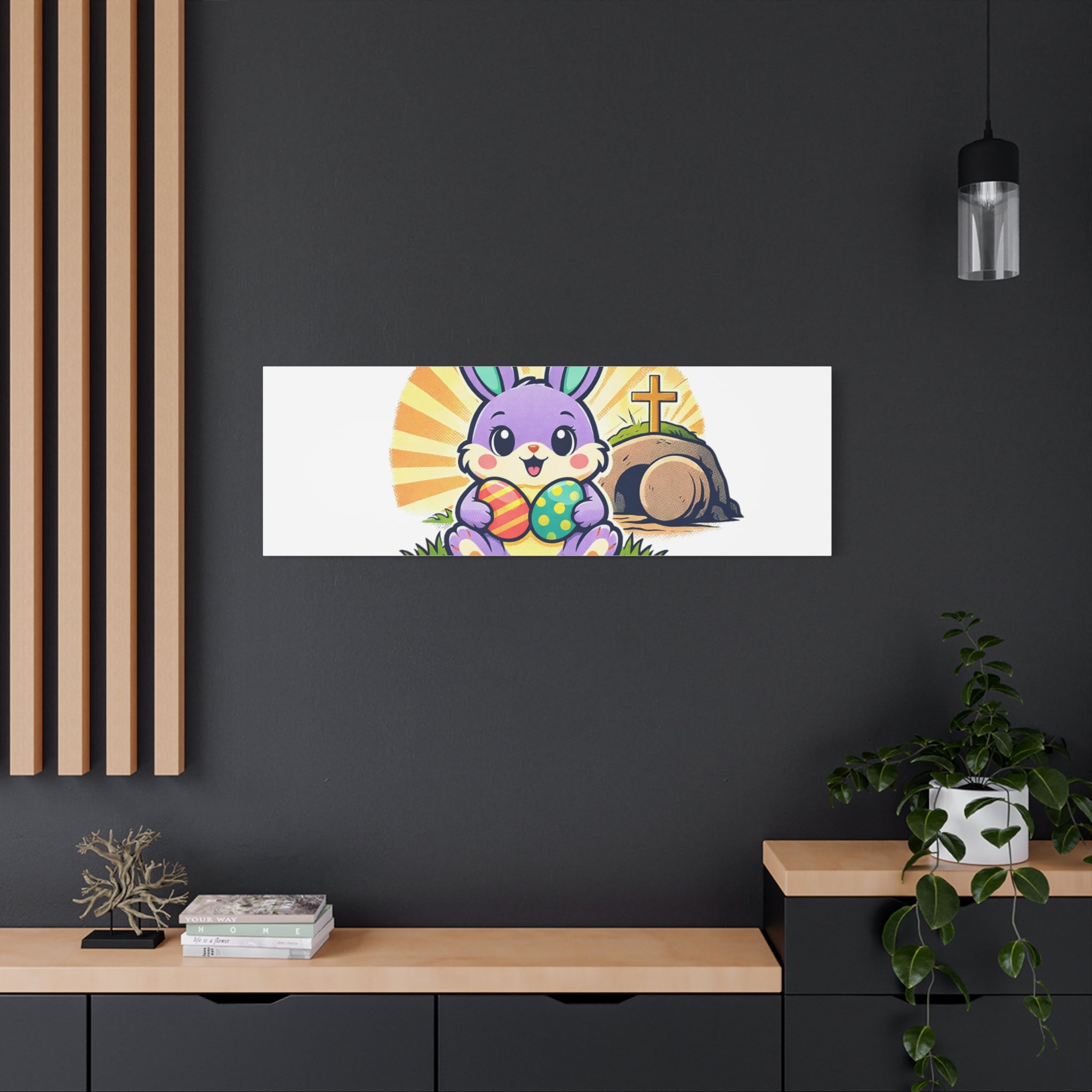 Easter Is For Jesus Bunny Canvas | Easter Christian, Faith-Based Pastel Retro