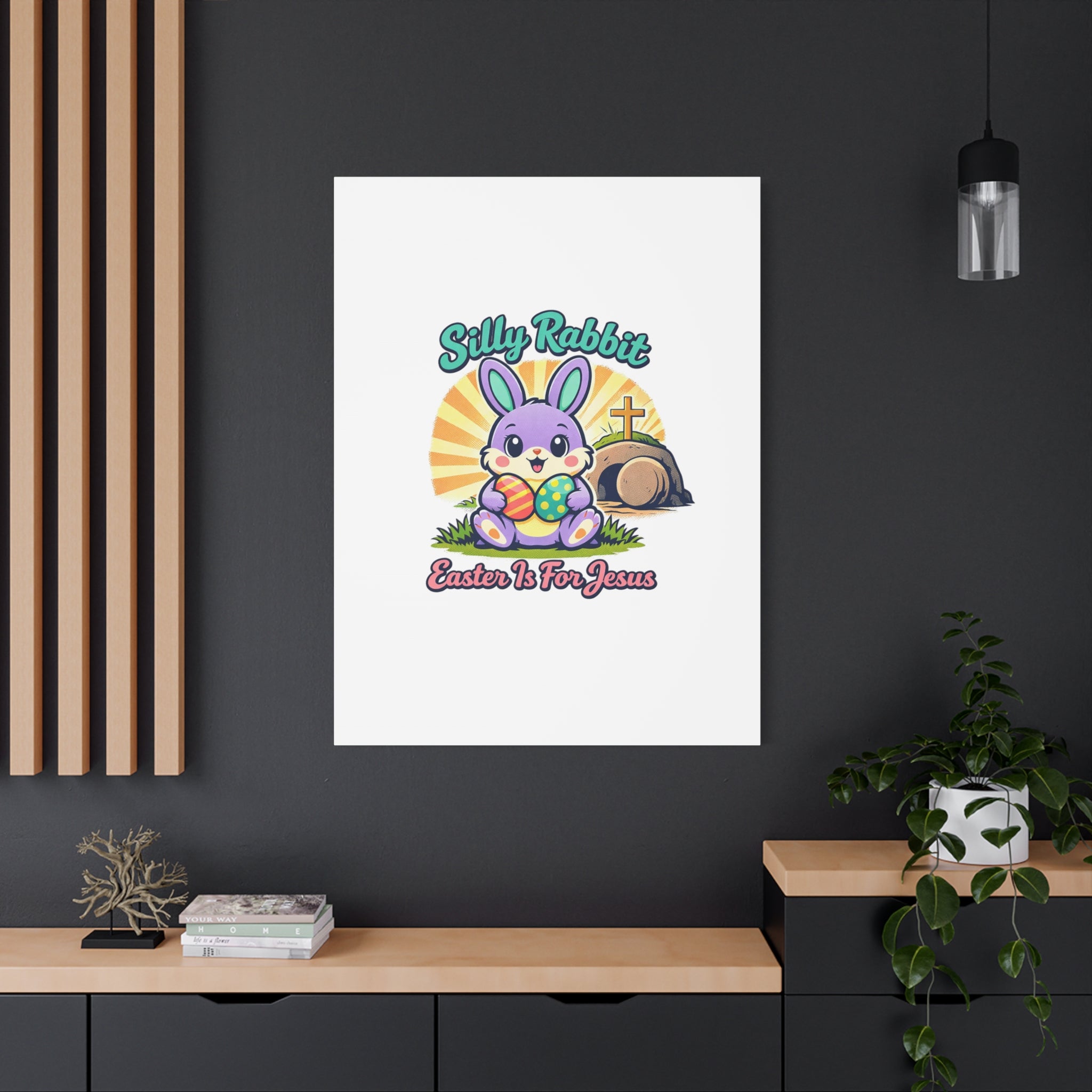 Easter Is For Jesus Bunny Canvas | Easter Christian, Faith-Based Pastel Retro