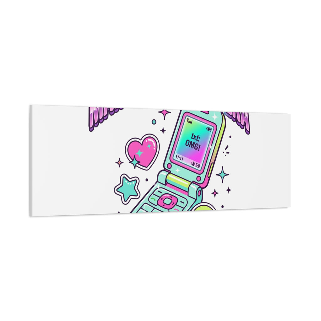 Main Character Era Canvas | Y2K Aesthetic, Retro Flip Phone Wall Art