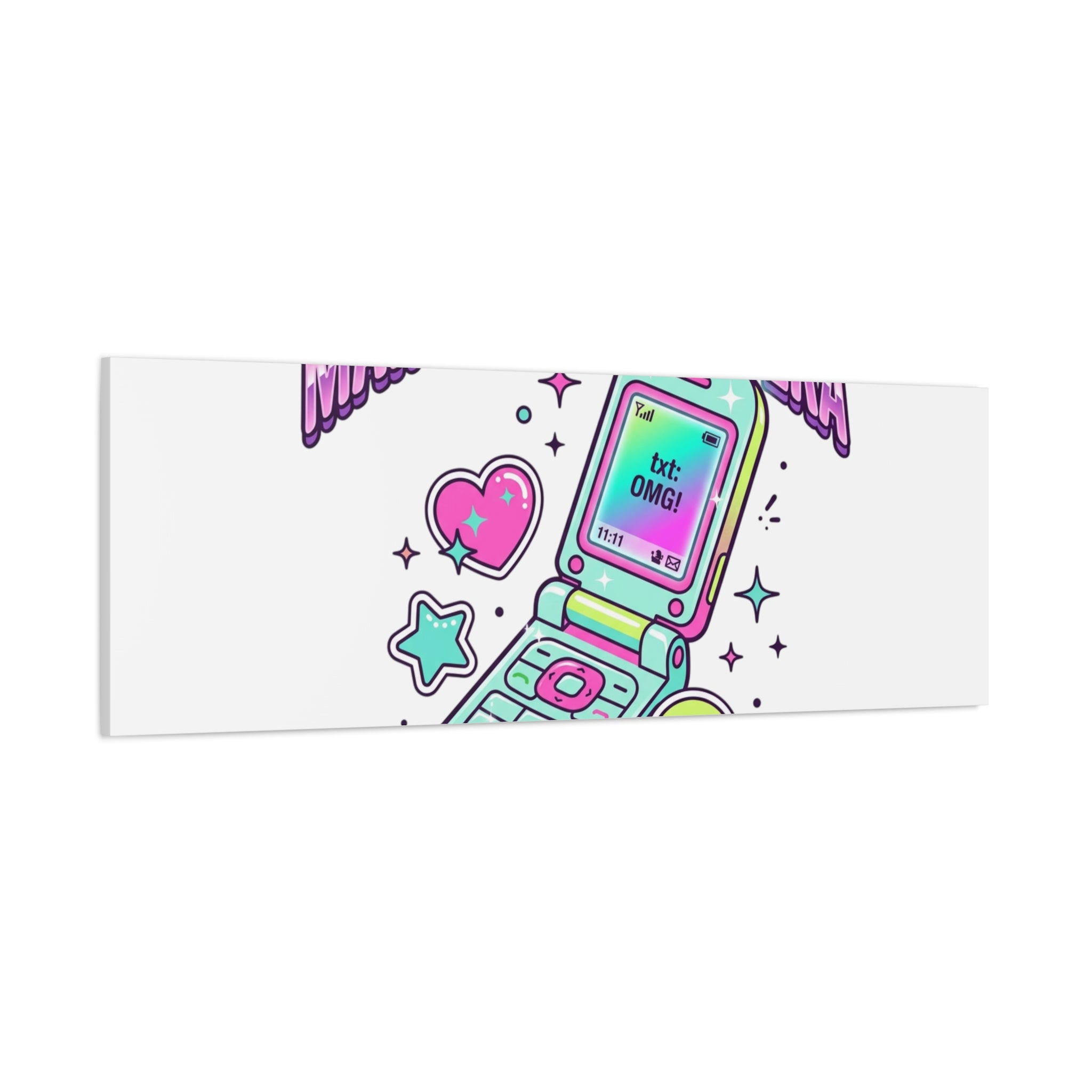 Main Character Era Canvas | Y2K Aesthetic, Retro Flip Phone Wall Art