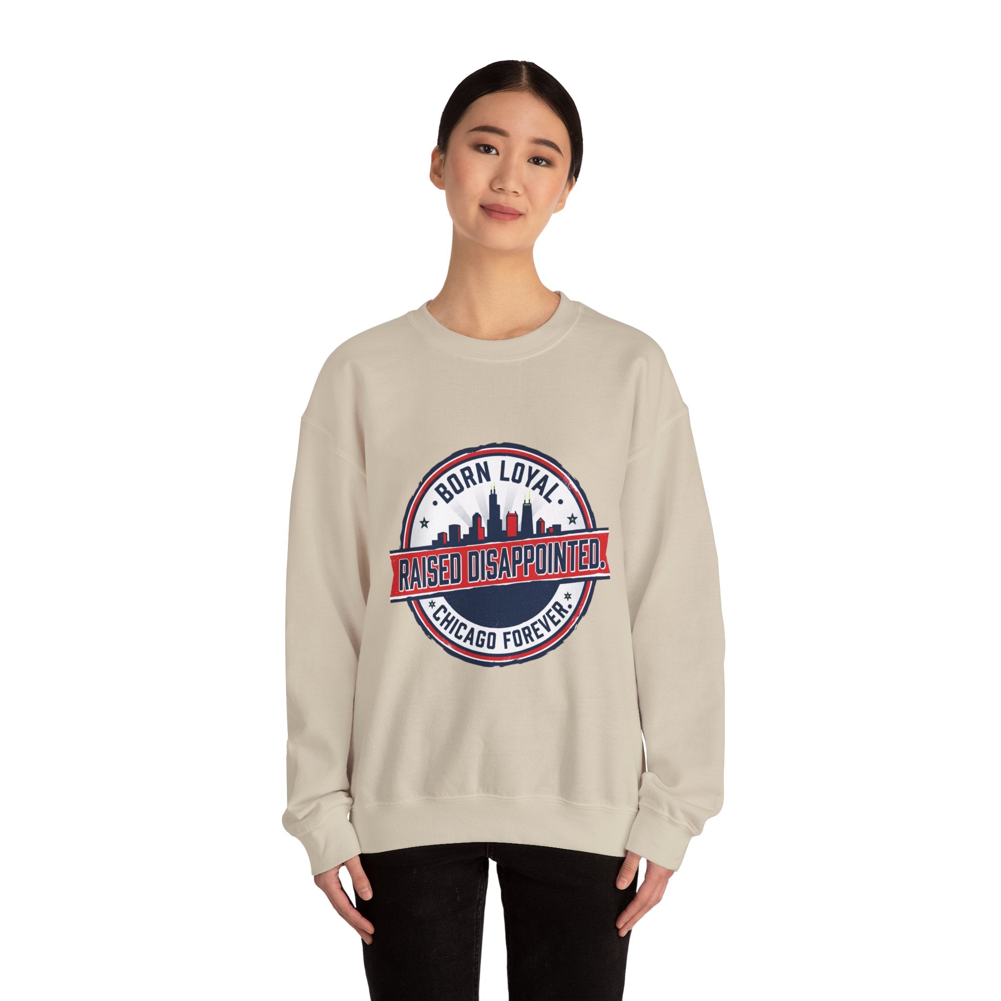Raised Disappointed Chicago Crewneck, city basketball | rivalry humor