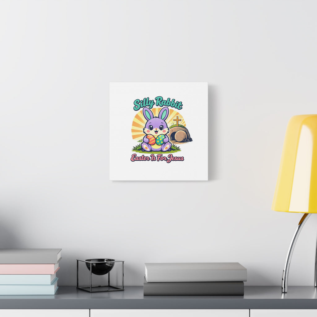 Easter Is For Jesus Bunny Canvas | Easter Christian, Faith-Based Pastel Retro