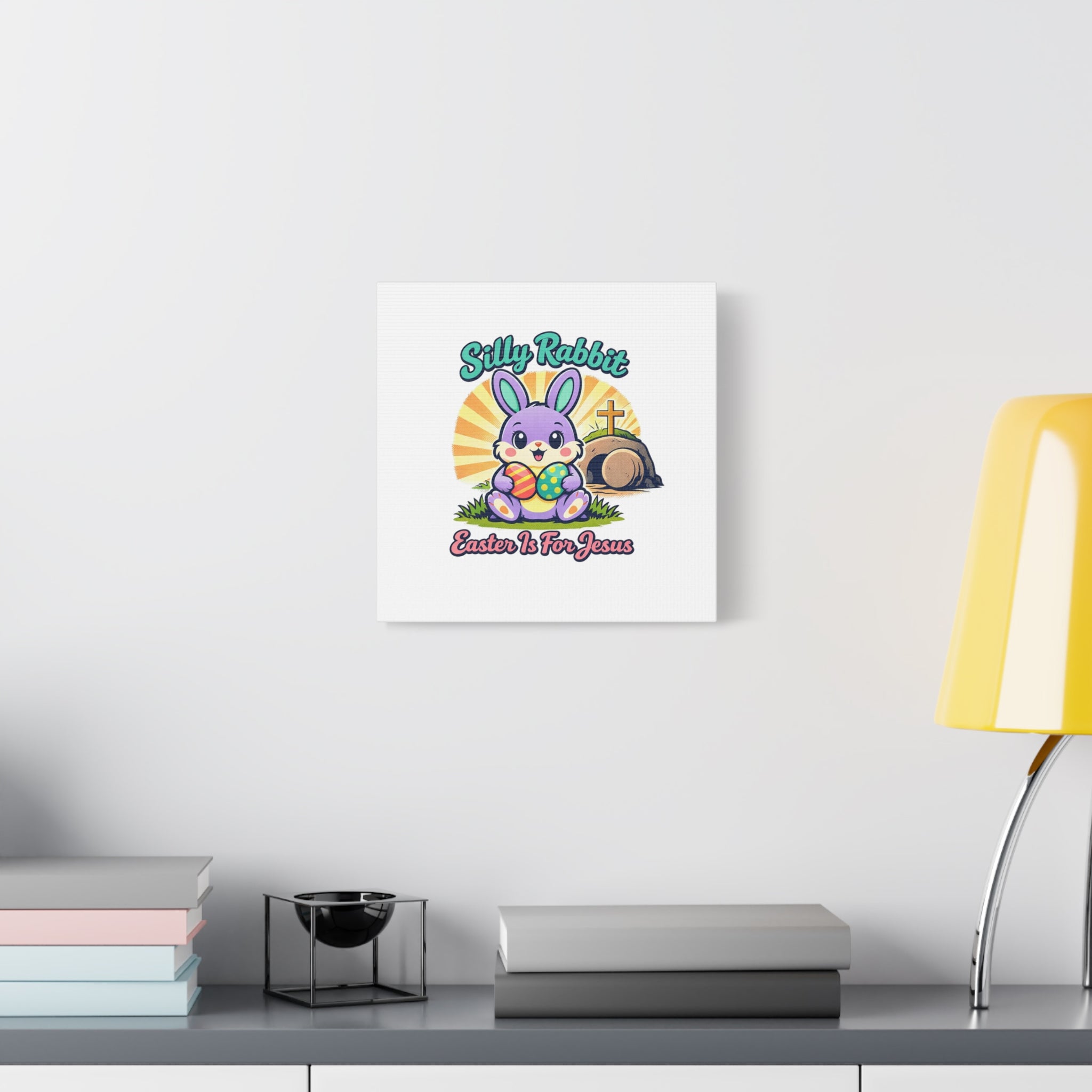 Easter Is For Jesus Bunny Canvas | Easter Christian, Faith-Based Pastel Retro