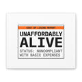 Unaffordably Alive Canvas | cost of living crisis, receipt aesthetic