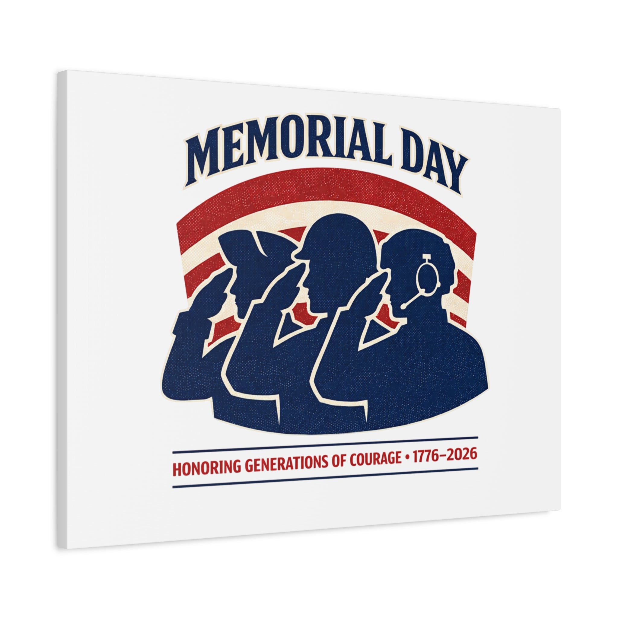 Memorial Day 1776–2026 Canvas | USA 250, patriotic vintage distressed