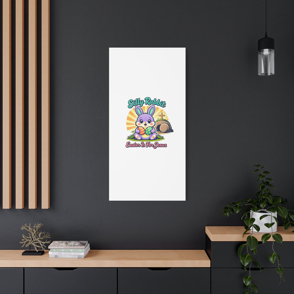 Easter Is For Jesus Bunny Canvas | Easter Christian, Faith-Based Pastel Retro