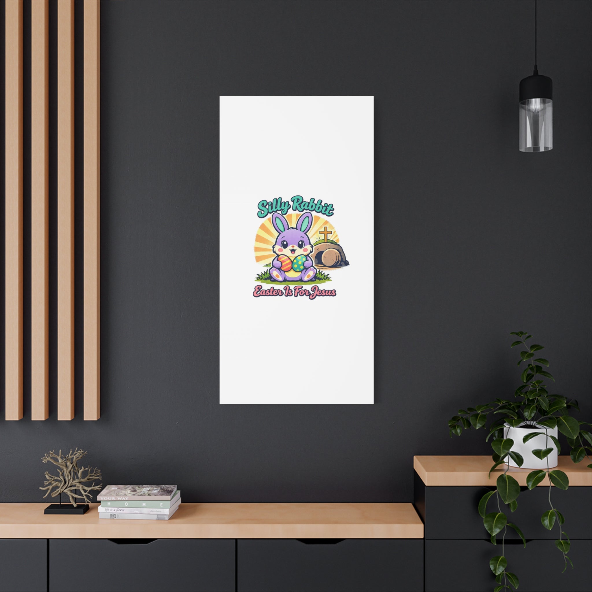 Easter Is For Jesus Bunny Canvas | Easter Christian, Faith-Based Pastel Retro
