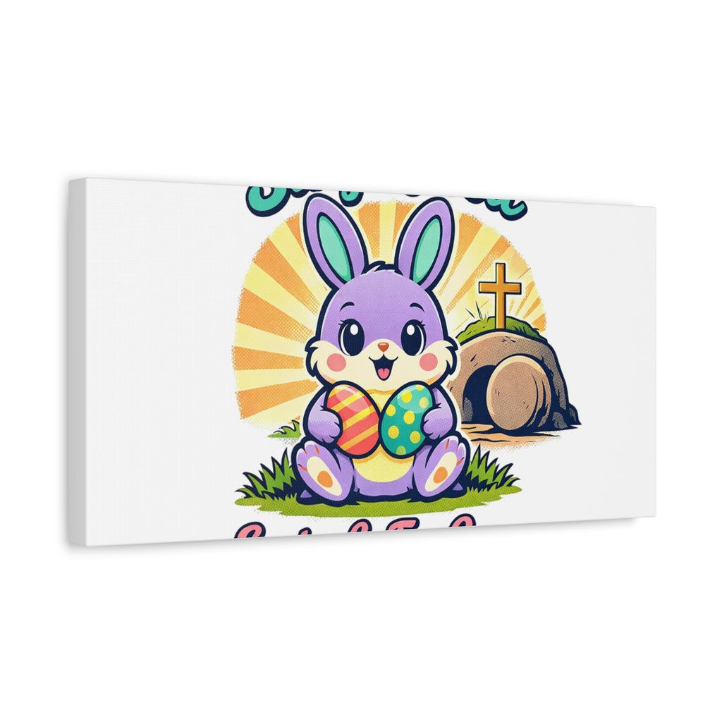 Easter Is For Jesus Bunny Canvas | Easter Christian, Faith-Based Pastel Retro