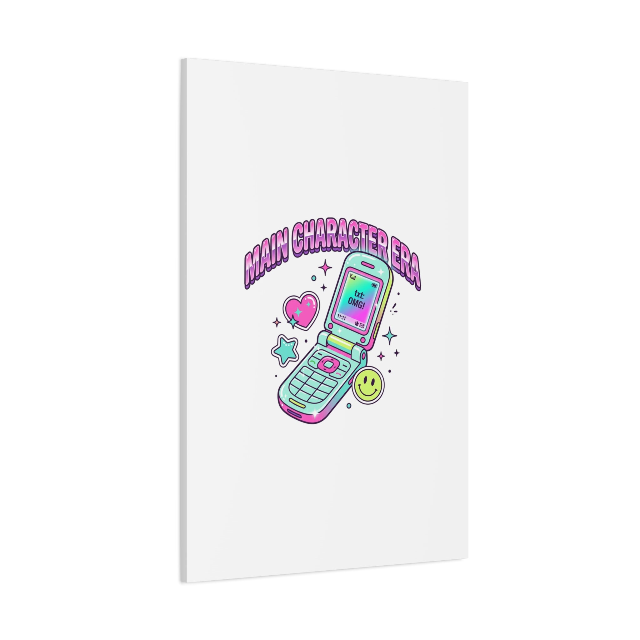 Main Character Era Canvas | Y2K Aesthetic, Retro Flip Phone Wall Art
