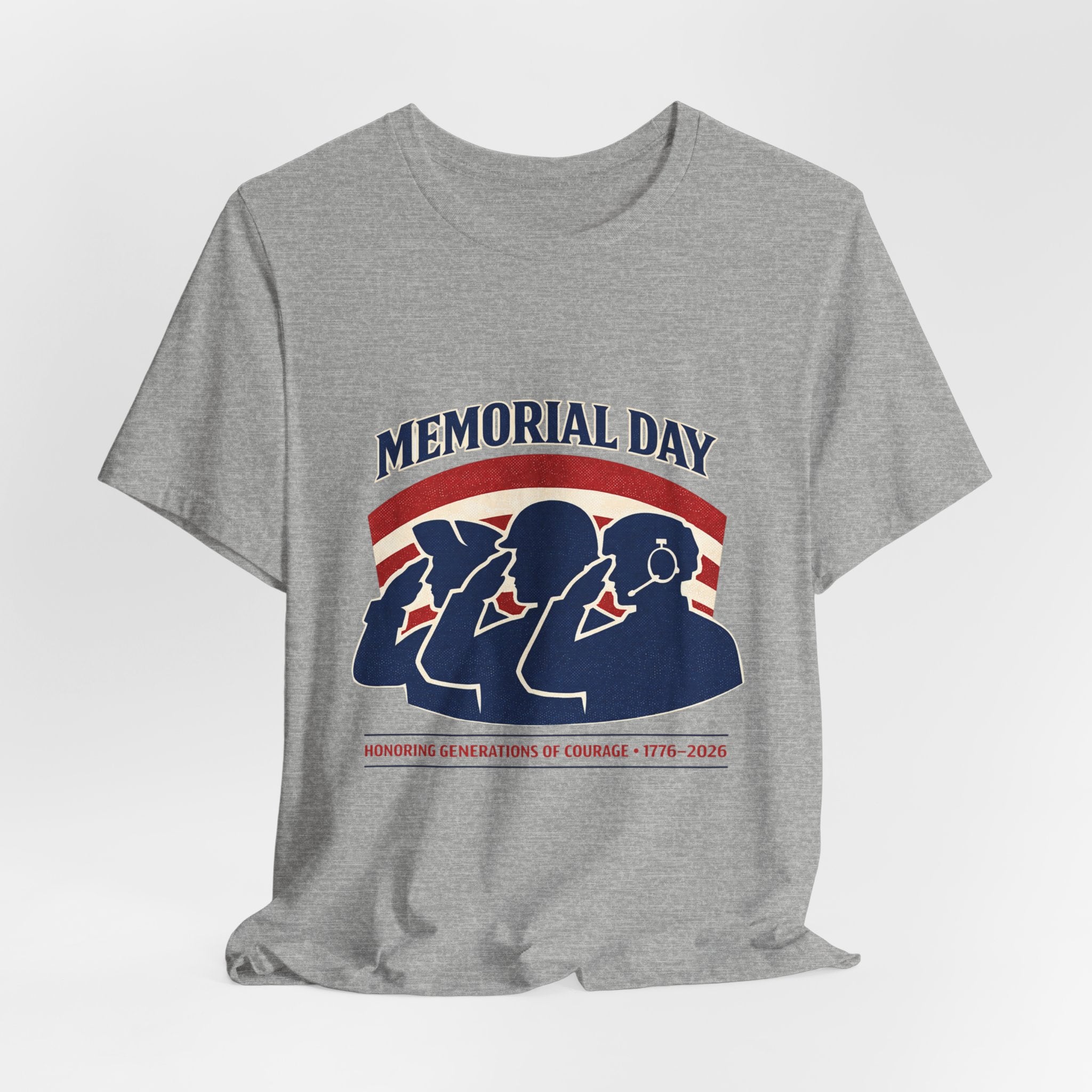 Memorial Day 1776–2026 USA 250 Vintage Distressed T-Shirt | Patriotic Red White Blue