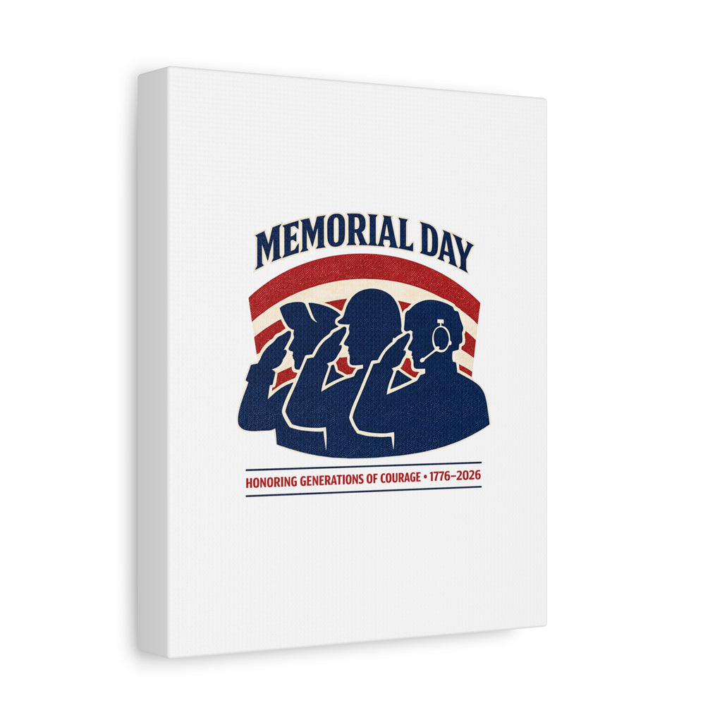 Memorial Day 1776–2026 Canvas | USA 250, patriotic vintage distressed