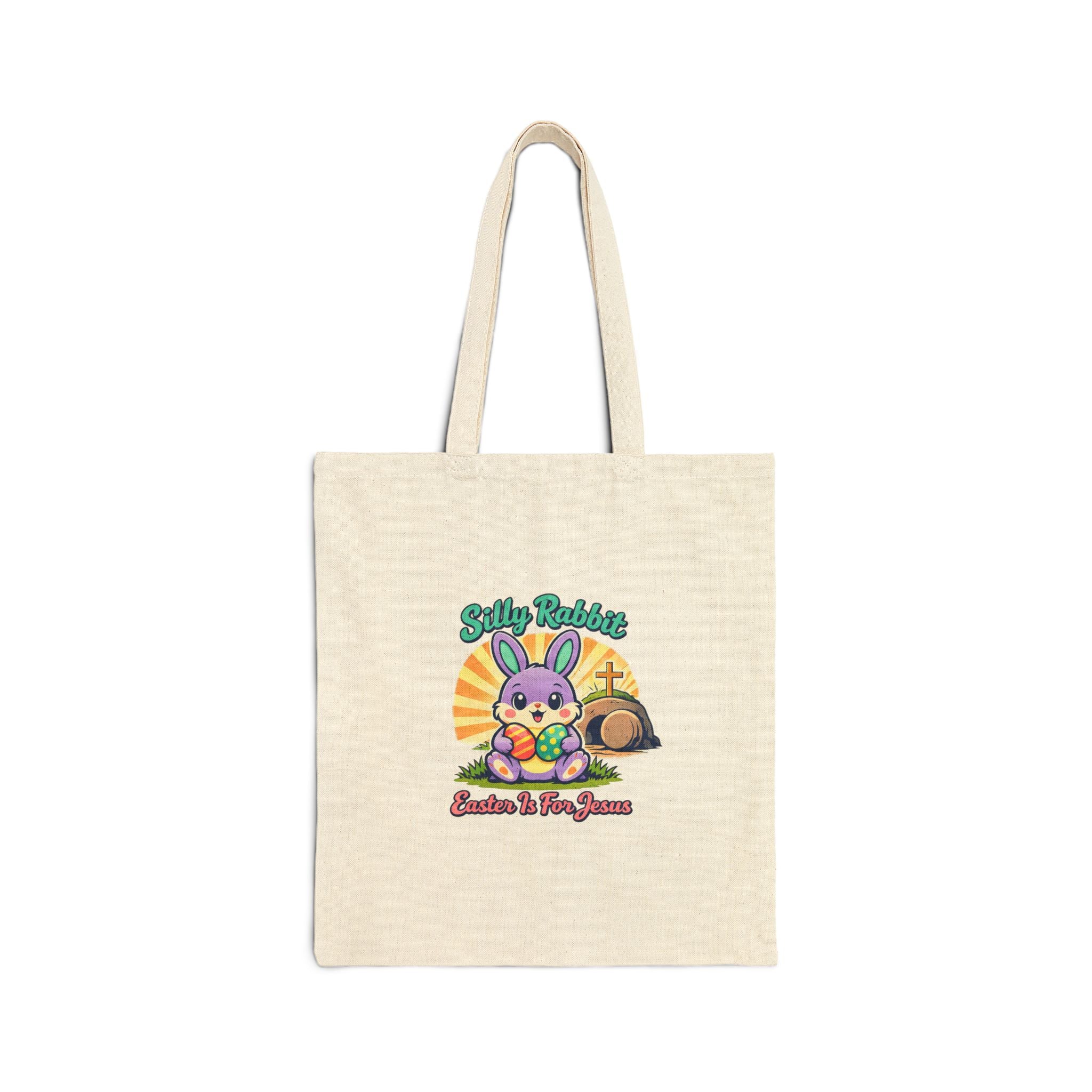 Silly Resurrection Bunny Tote, Easter Christian pastel retro, church humor