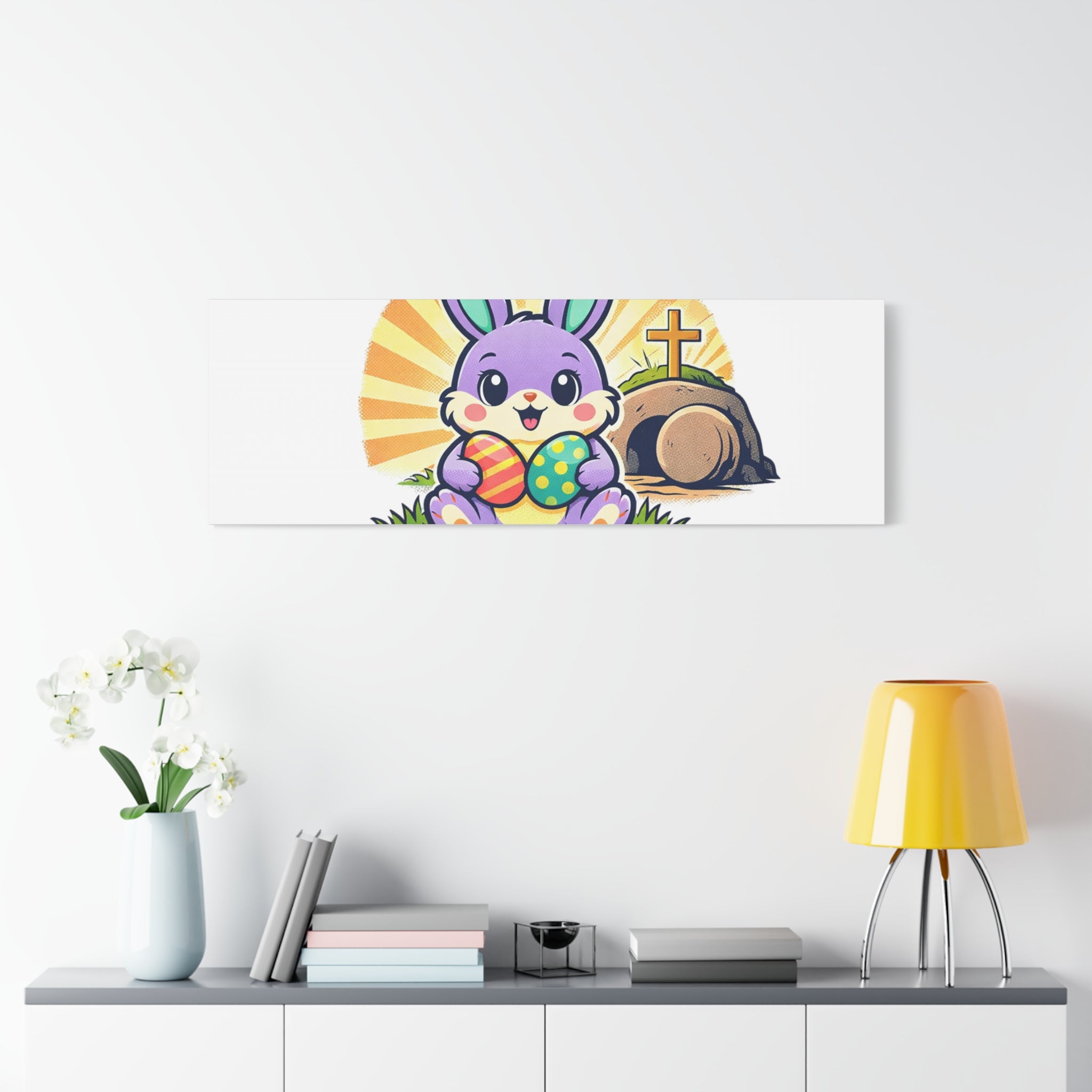 Easter Is For Jesus Bunny Canvas | Easter Christian, Faith-Based Pastel Retro