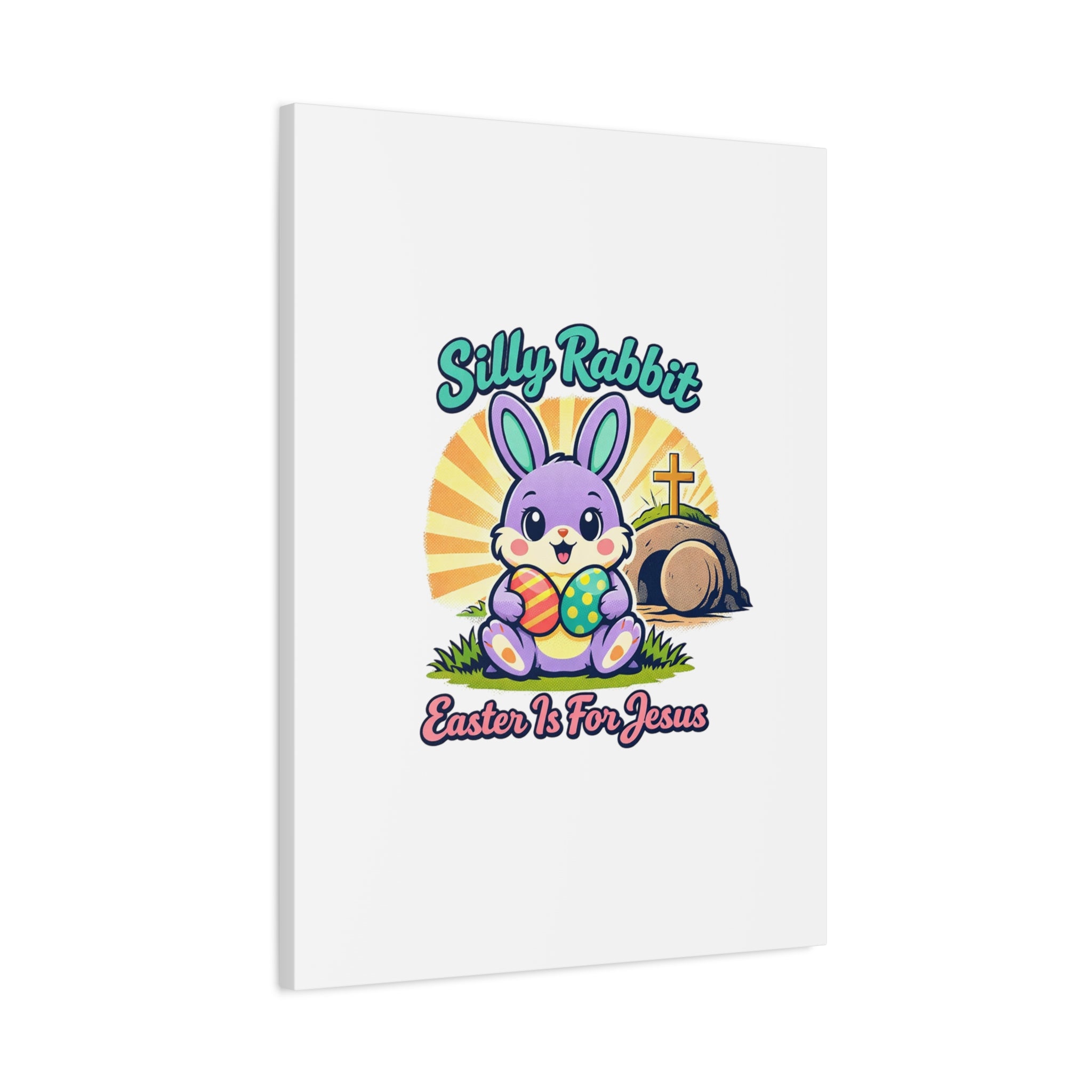 Easter Is For Jesus Bunny Canvas | Easter Christian, Faith-Based Pastel Retro