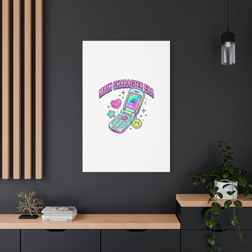 Main Character Era Canvas | Y2K Aesthetic, Retro Flip Phone Wall Art