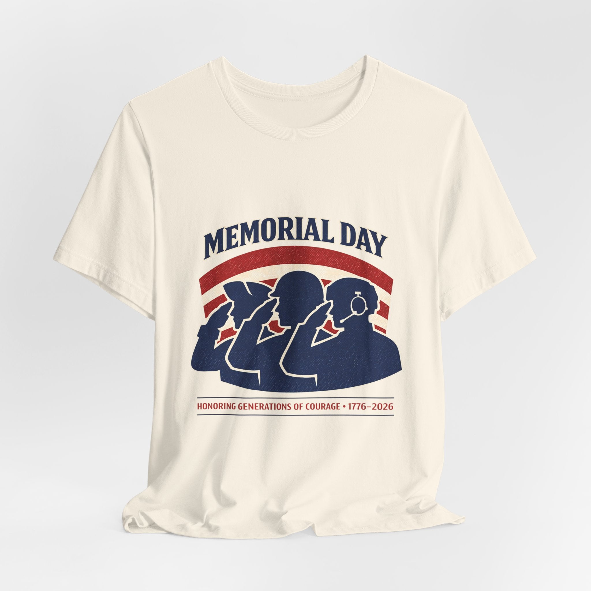 Memorial Day 1776–2026 USA 250 Vintage Distressed T-Shirt | Patriotic Red White Blue