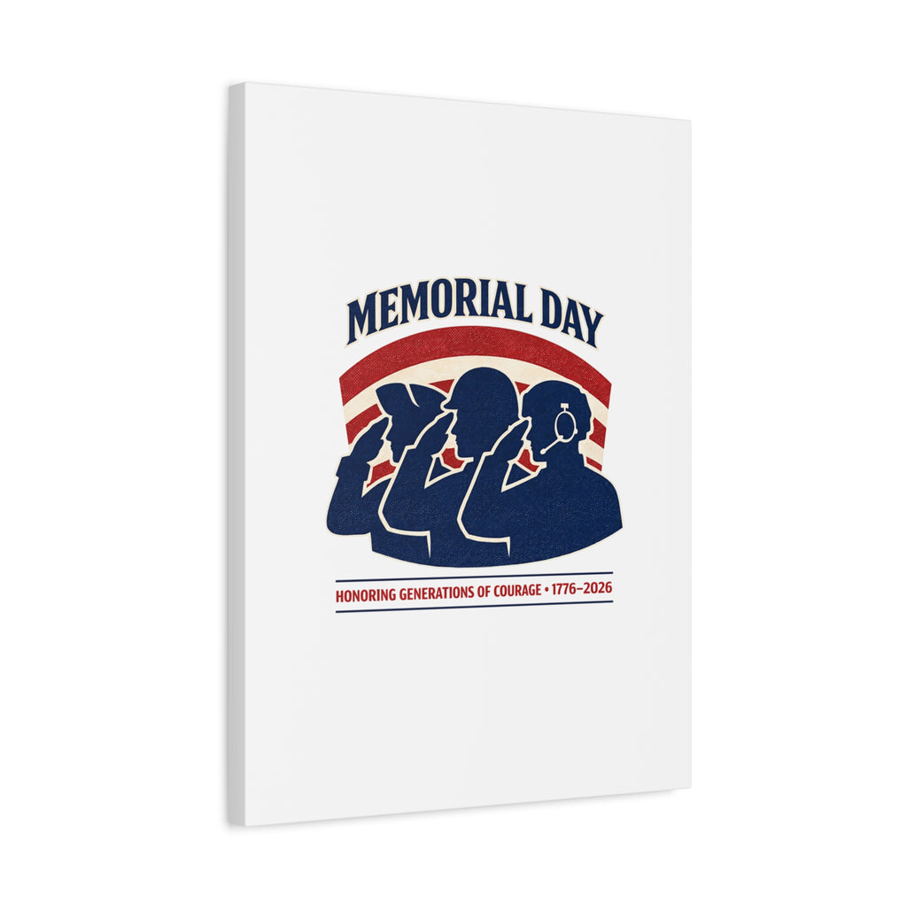 Memorial Day 1776–2026 Canvas | USA 250, patriotic vintage distressed