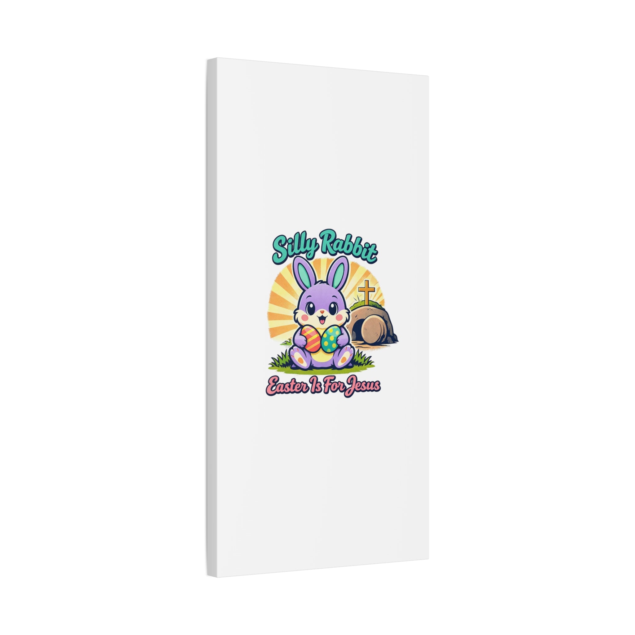 Easter Is For Jesus Bunny Canvas | Easter Christian, Faith-Based Pastel Retro