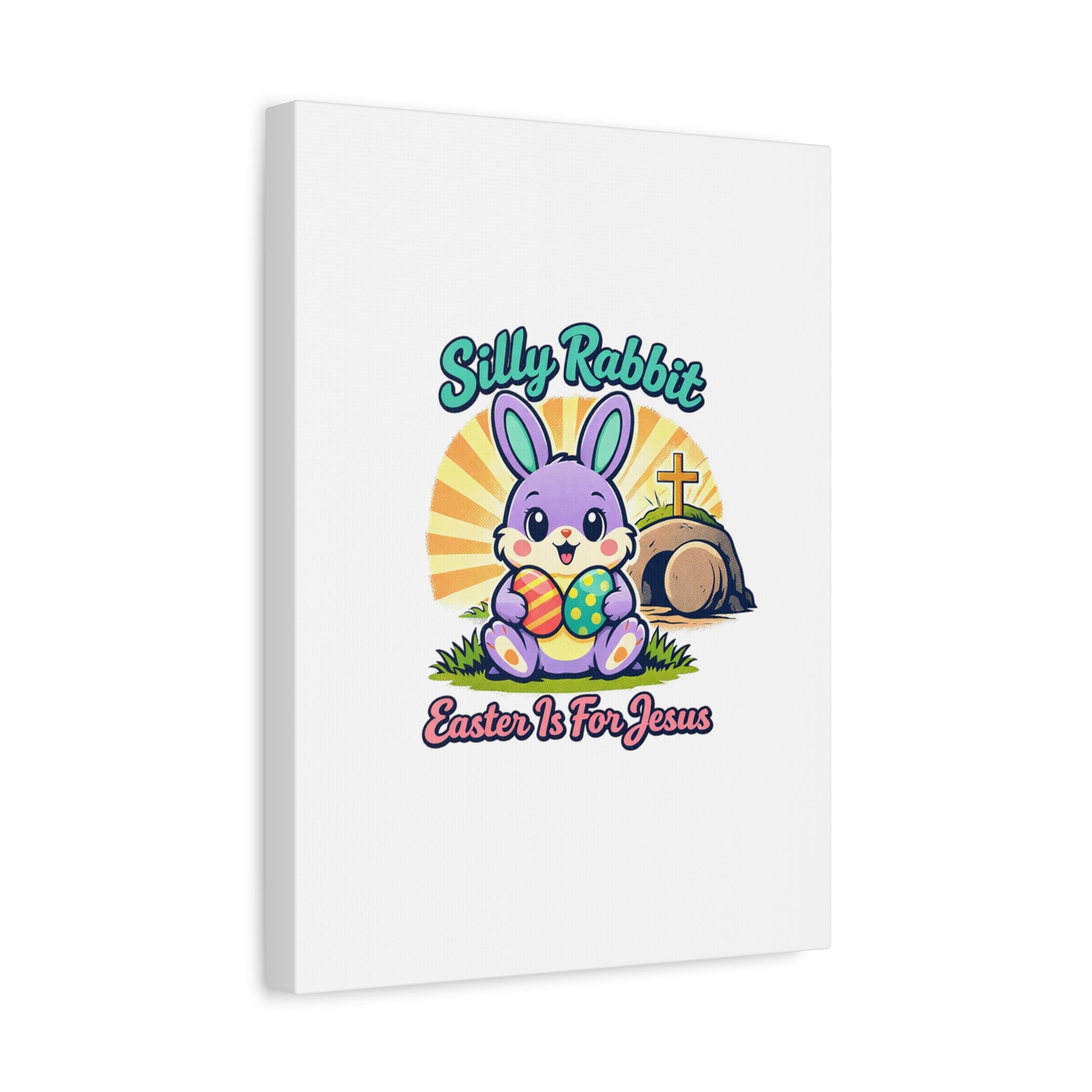 Easter Is For Jesus Bunny Canvas | Easter Christian, Faith-Based Pastel Retro