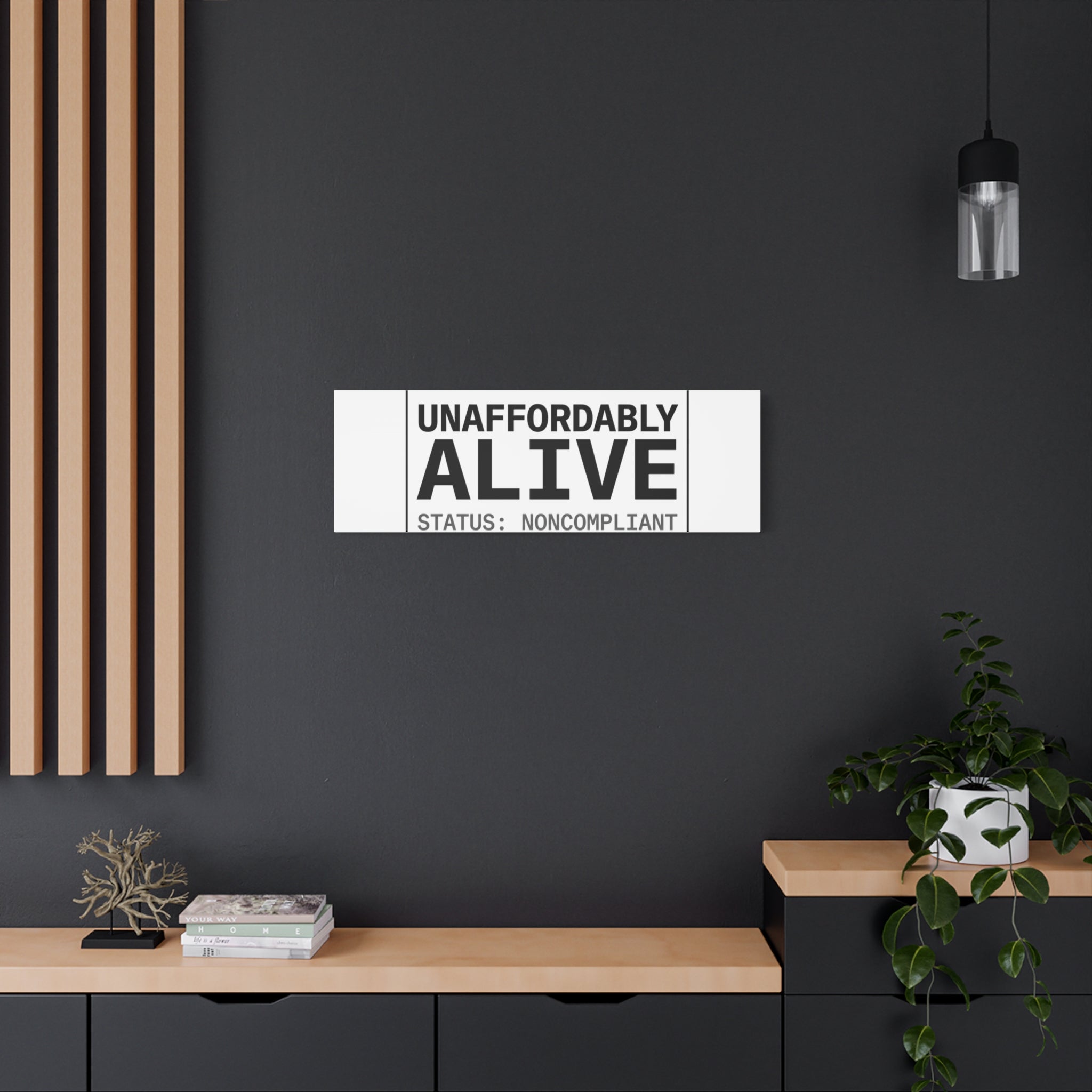 Unaffordably Alive Canvas | cost of living crisis, receipt aesthetic