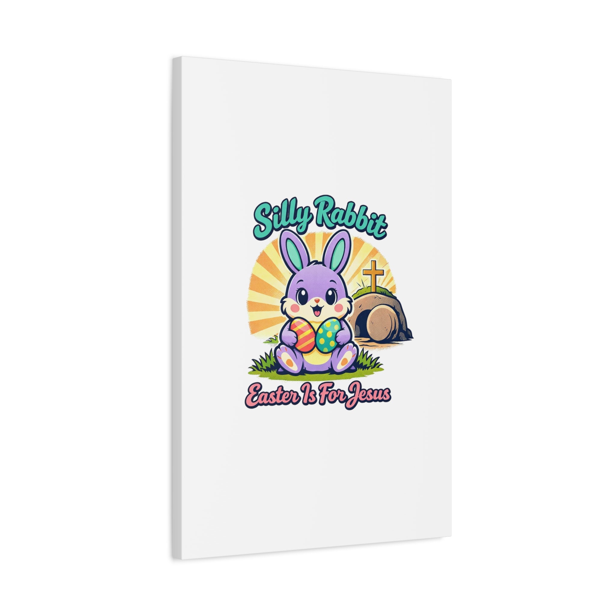 Easter Is For Jesus Bunny Canvas | Easter Christian, Faith-Based Pastel Retro