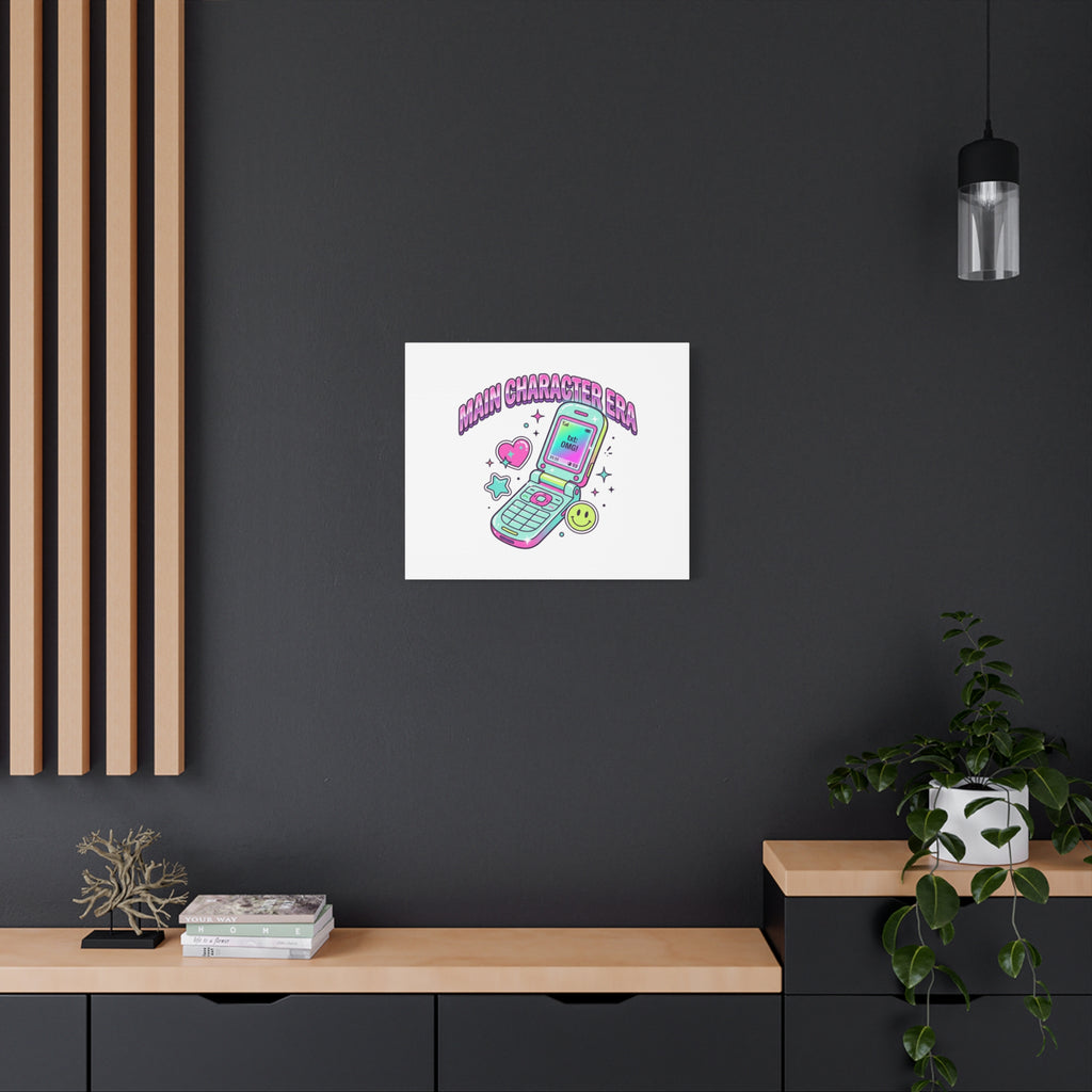 Main Character Era Canvas | Y2K Aesthetic, Retro Flip Phone Wall Art