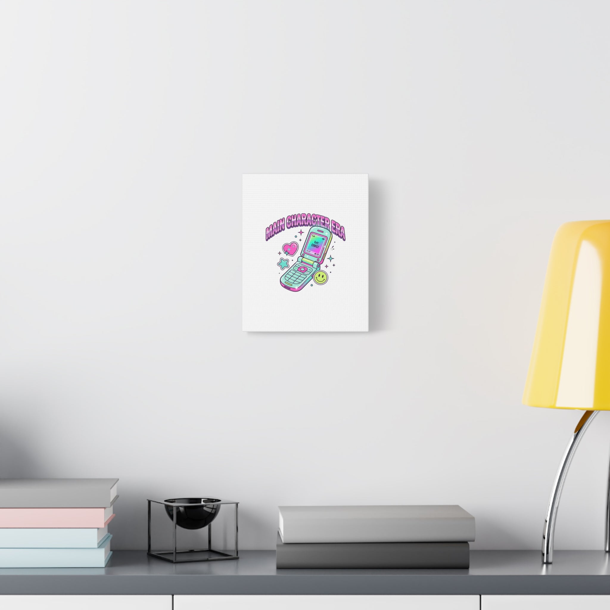 Main Character Era Canvas | Y2K Aesthetic, Retro Flip Phone Wall Art