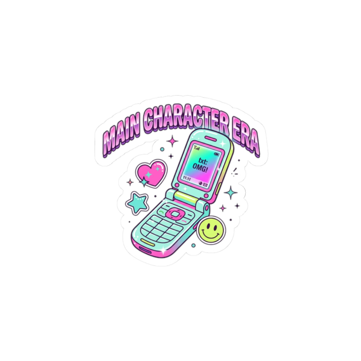 Main Character Era Sticker | Y2K aesthetic, retro flip phone decal