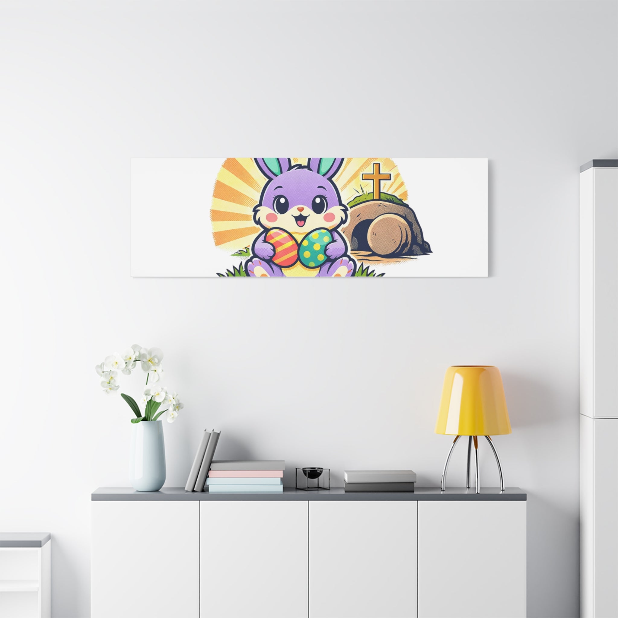 Easter Is For Jesus Bunny Canvas | Easter Christian, Faith-Based Pastel Retro