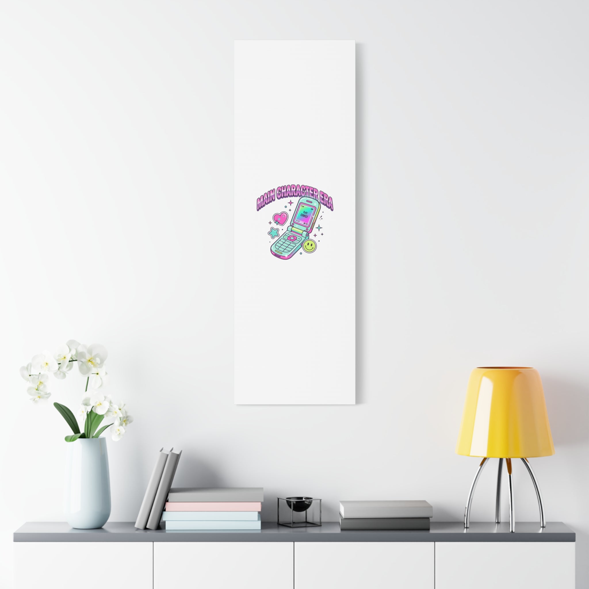 Main Character Era Canvas | Y2K Aesthetic, Retro Flip Phone Wall Art