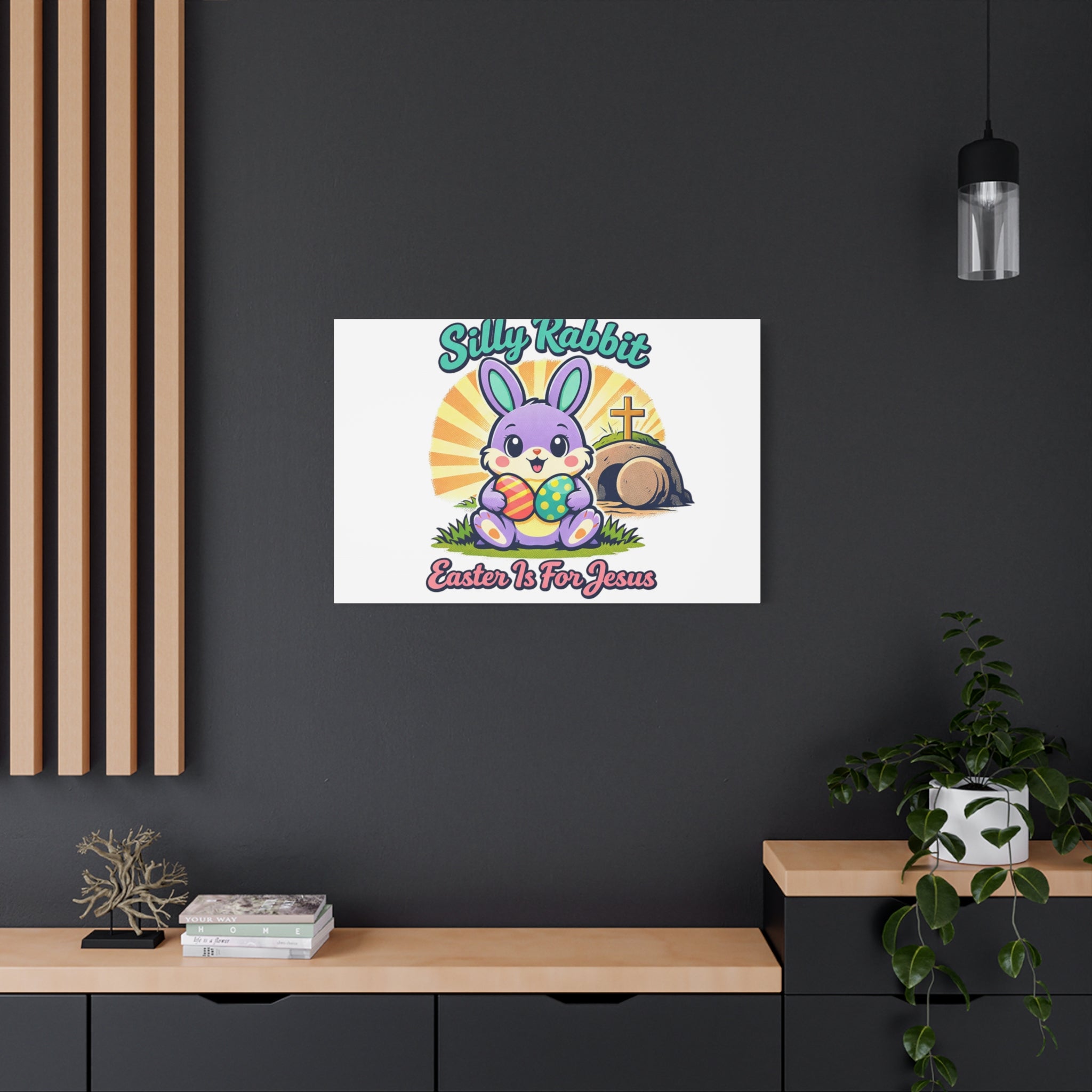 Easter Is For Jesus Bunny Canvas | Easter Christian, Faith-Based Pastel Retro