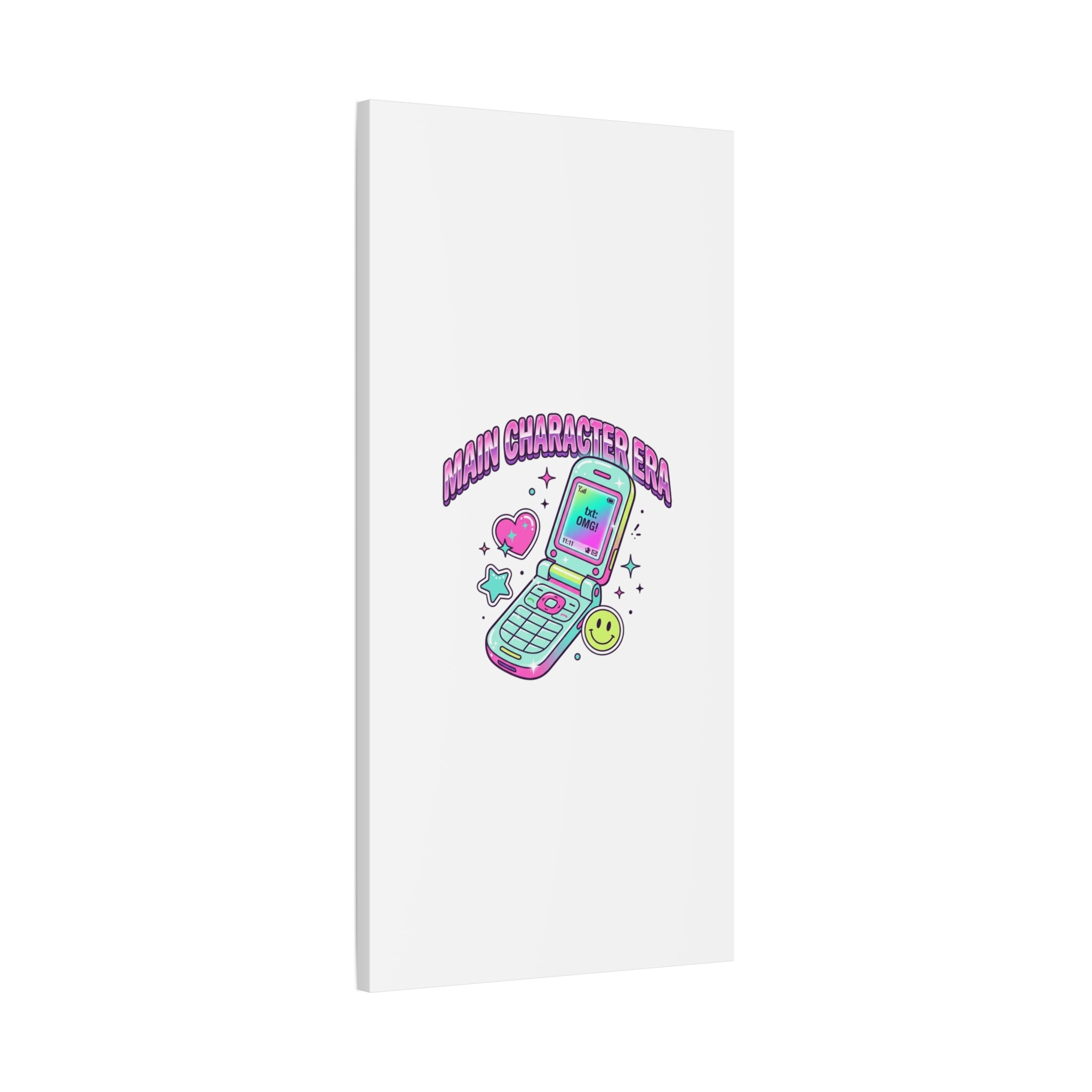 Main Character Era Canvas | Y2K Aesthetic, Retro Flip Phone Wall Art