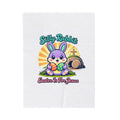 Silly Rabbit Easter Is For Jesus Velveteen Plush Blanket | Easter Christian, Pastel Retro