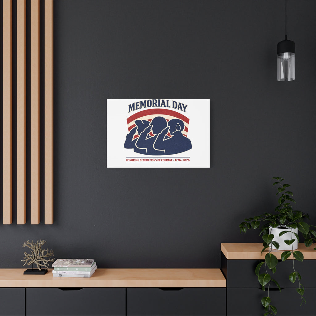 Memorial Day 1776–2026 Canvas | USA 250, patriotic vintage distressed