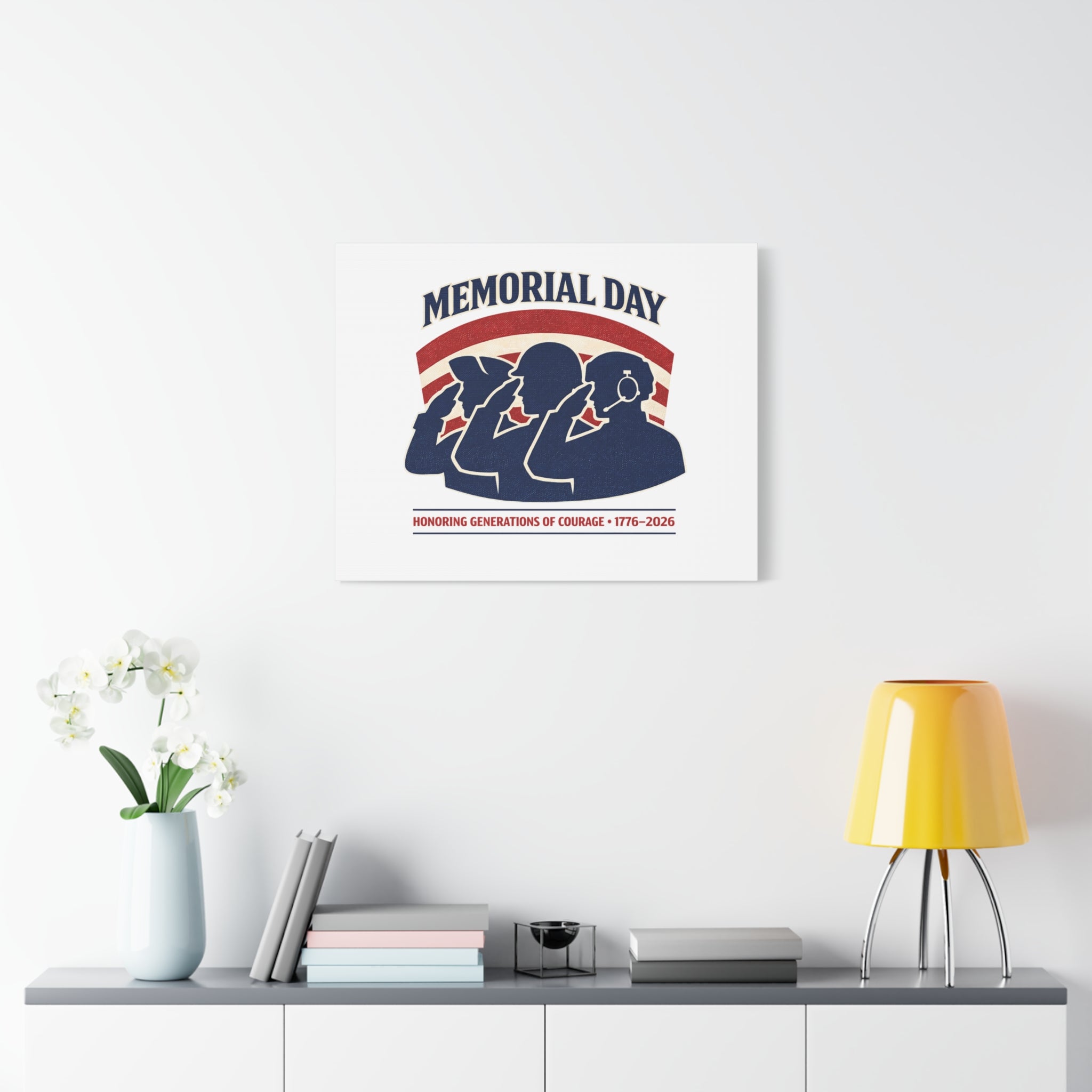 Memorial Day 1776–2026 Canvas | USA 250, patriotic vintage distressed