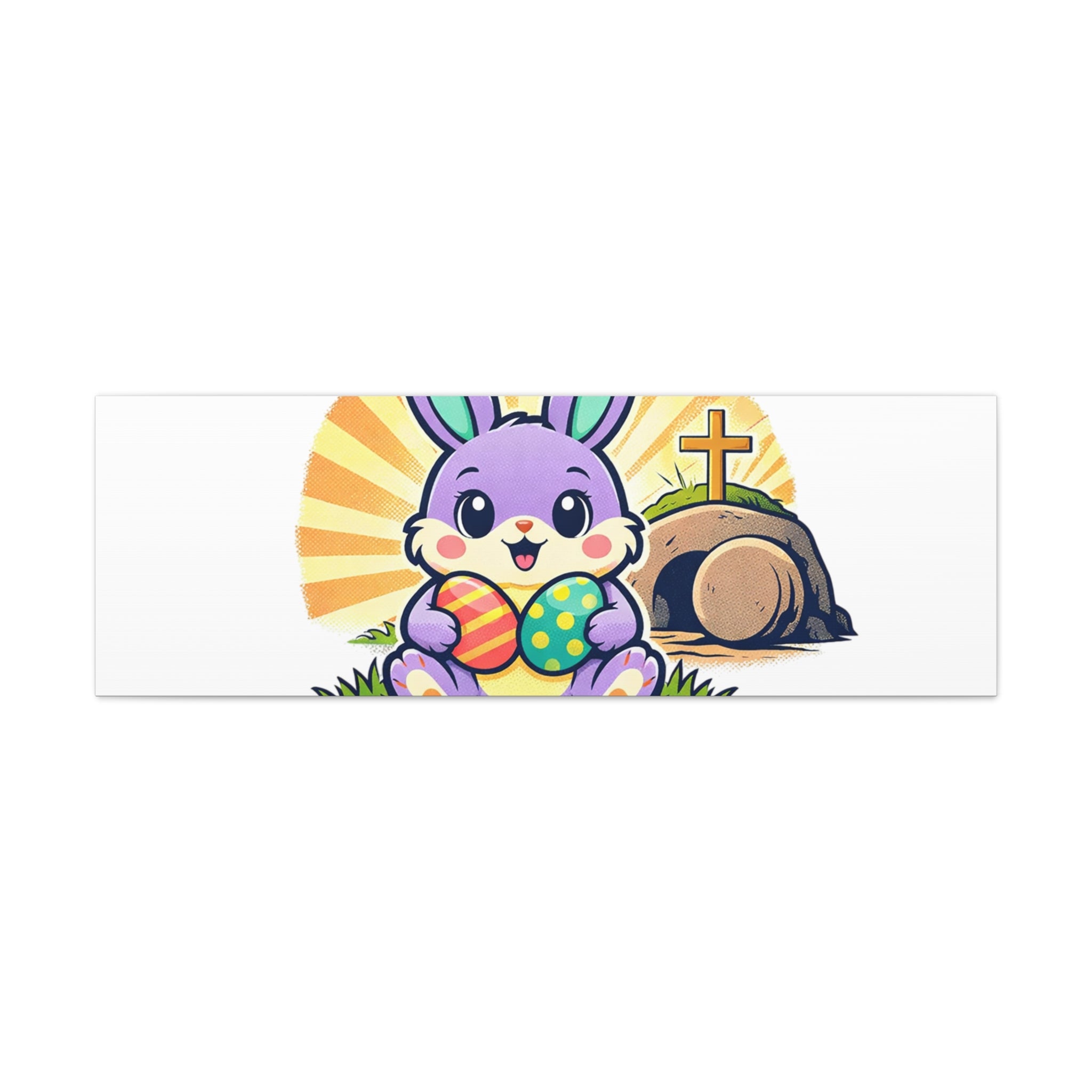 Easter Is For Jesus Bunny Canvas | Easter Christian, Faith-Based Pastel Retro