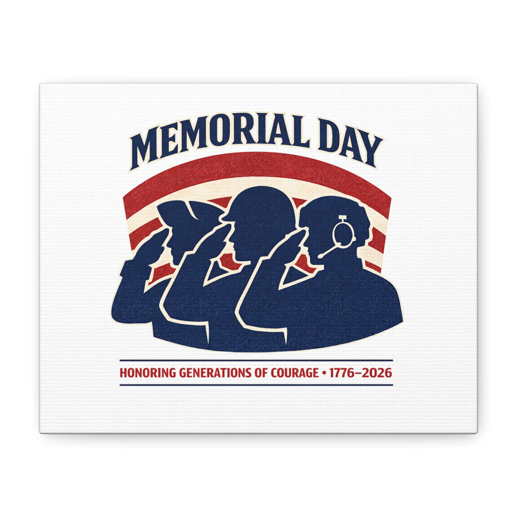 Memorial Day 1776–2026 Canvas | USA 250, patriotic vintage distressed