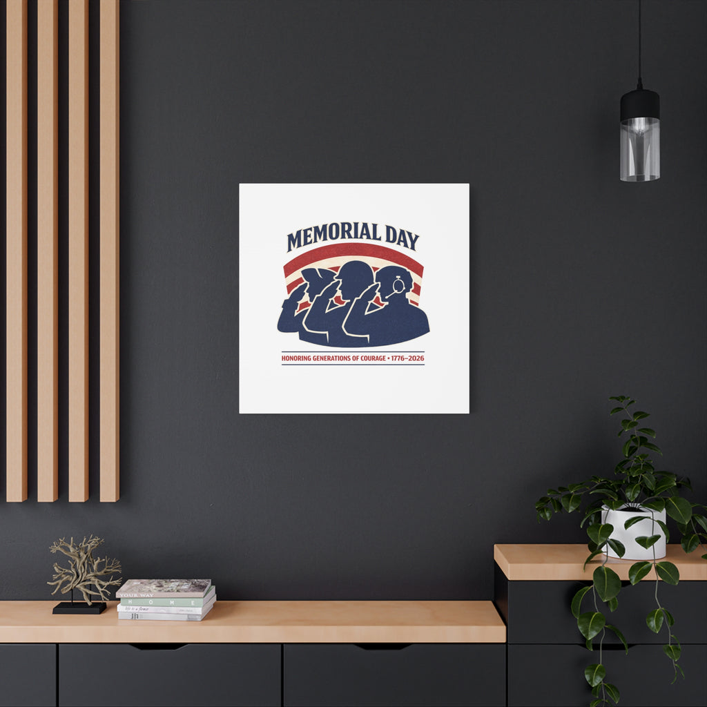 Memorial Day 1776–2026 Canvas | USA 250, patriotic vintage distressed
