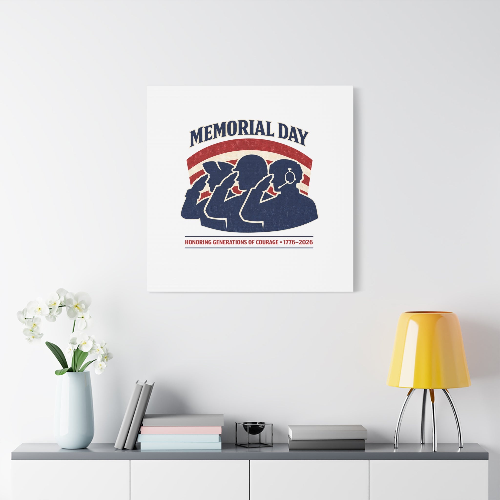 Memorial Day 1776–2026 Canvas | USA 250, patriotic vintage distressed