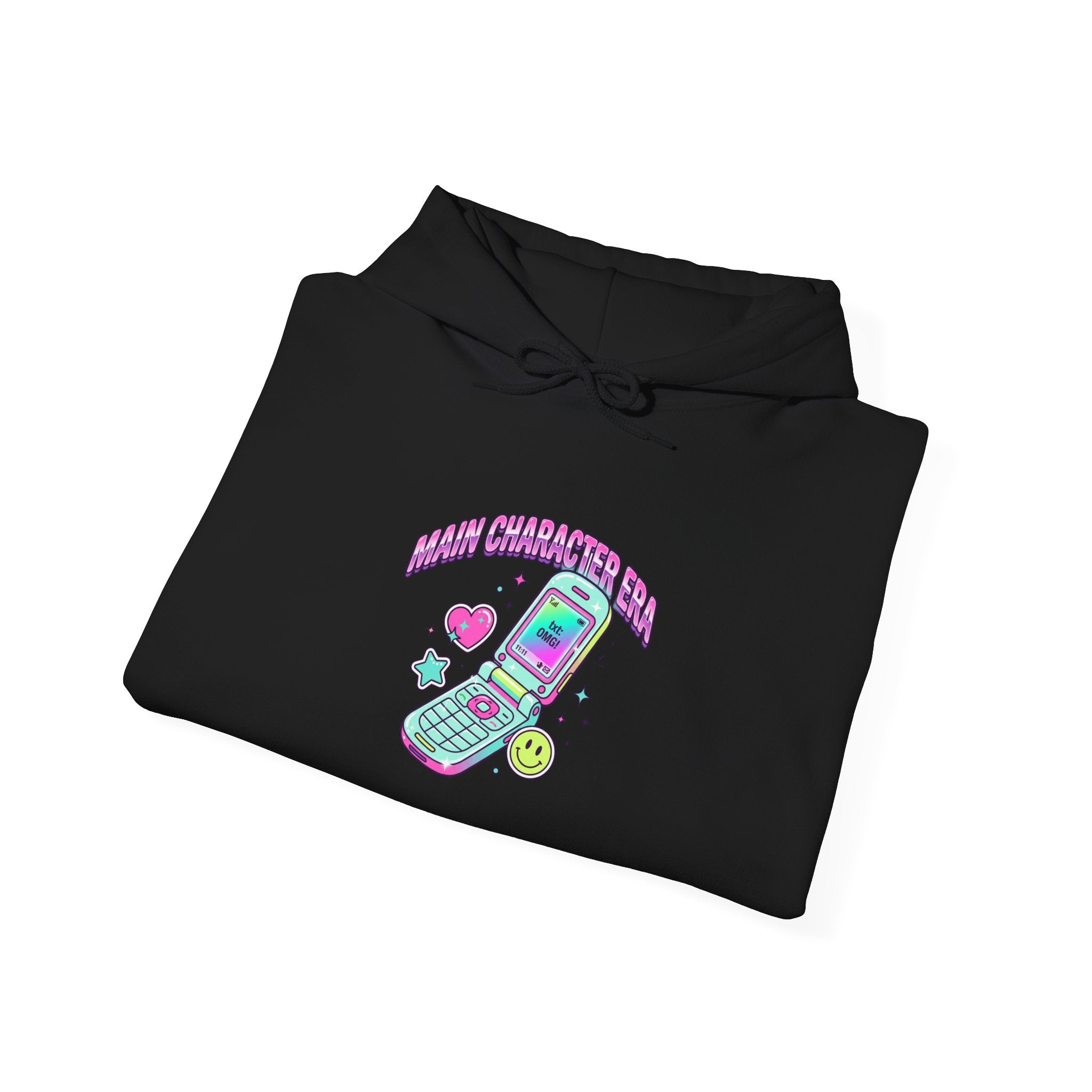 Flirty Flip Phone Graphic Hoodie | Y2K Aesthetic, 2000s Retro