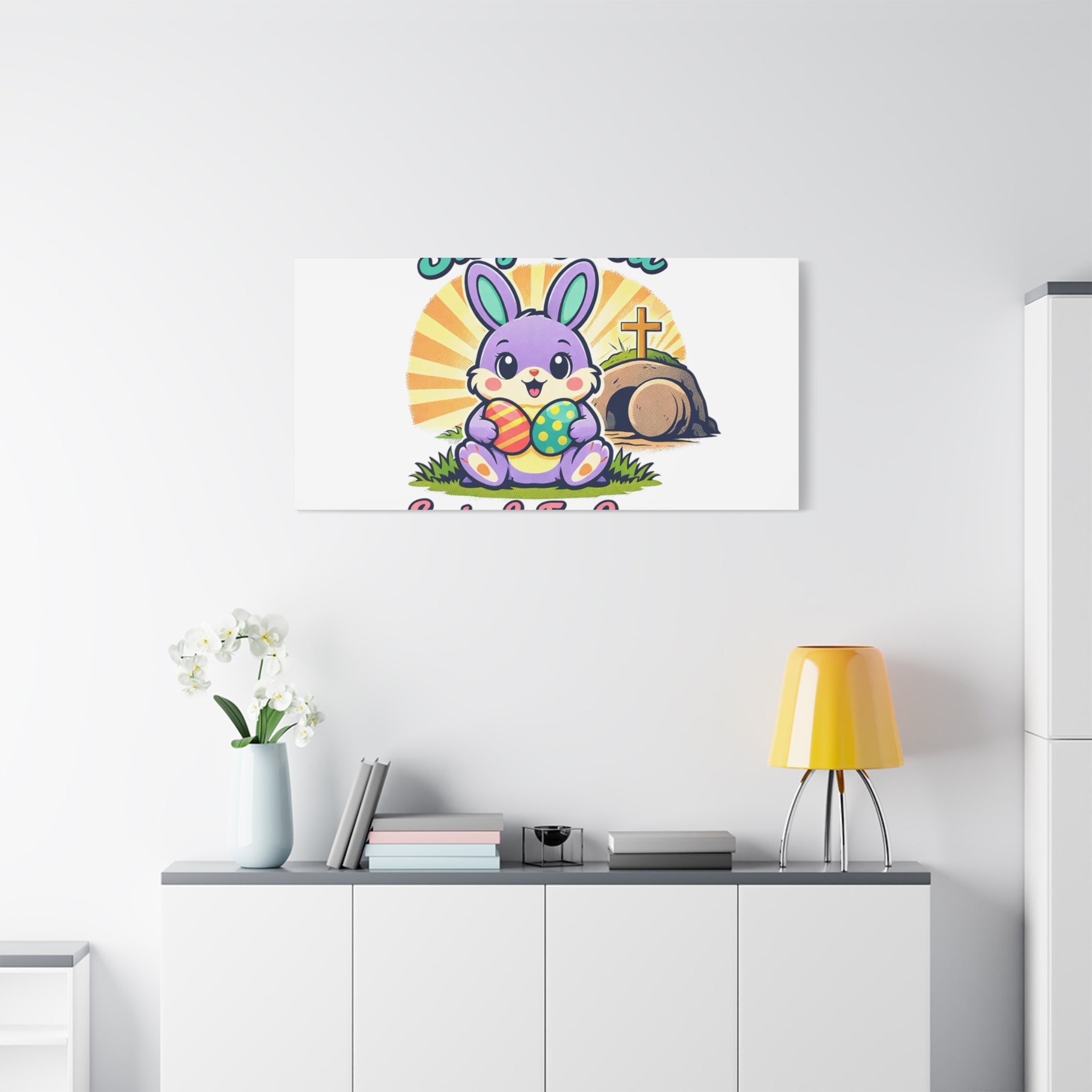 Easter Is For Jesus Bunny Canvas | Easter Christian, Faith-Based Pastel Retro