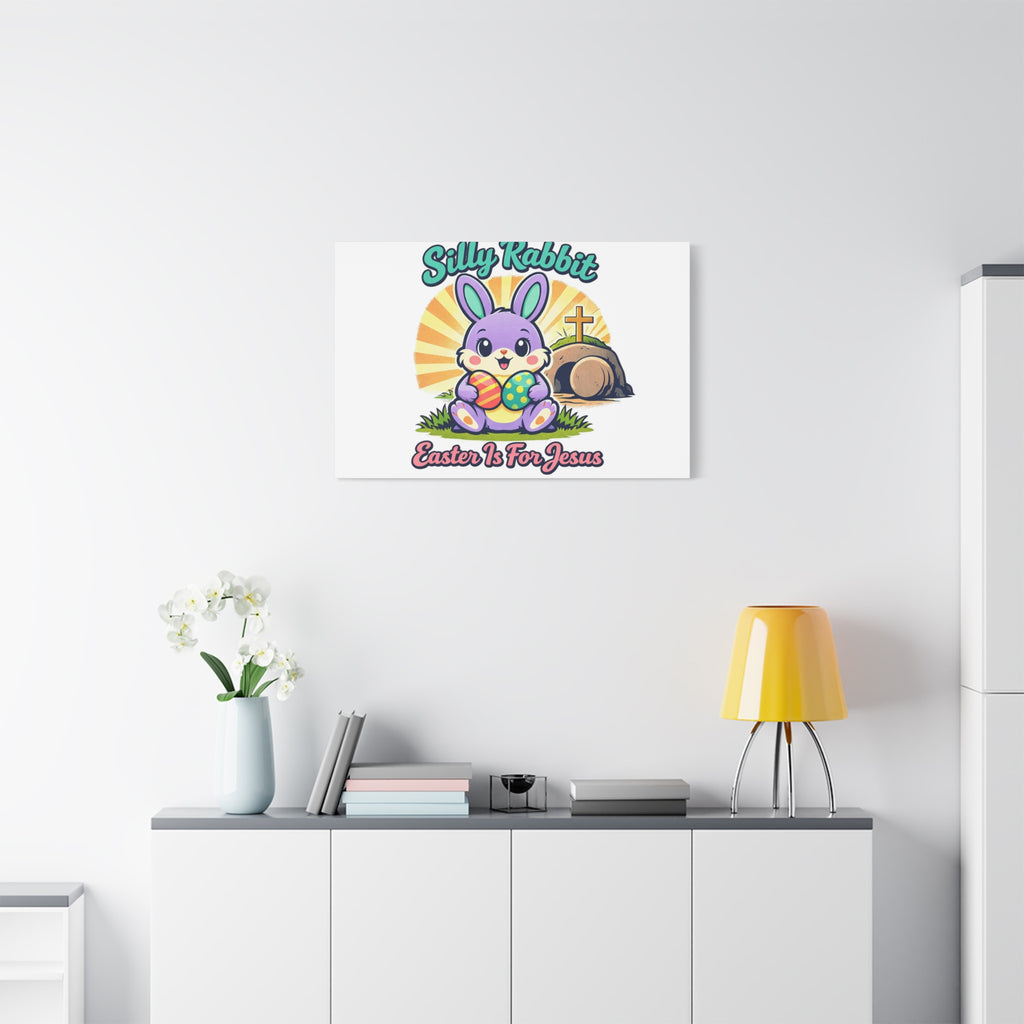 Easter Is For Jesus Bunny Canvas | Easter Christian, Faith-Based Pastel Retro