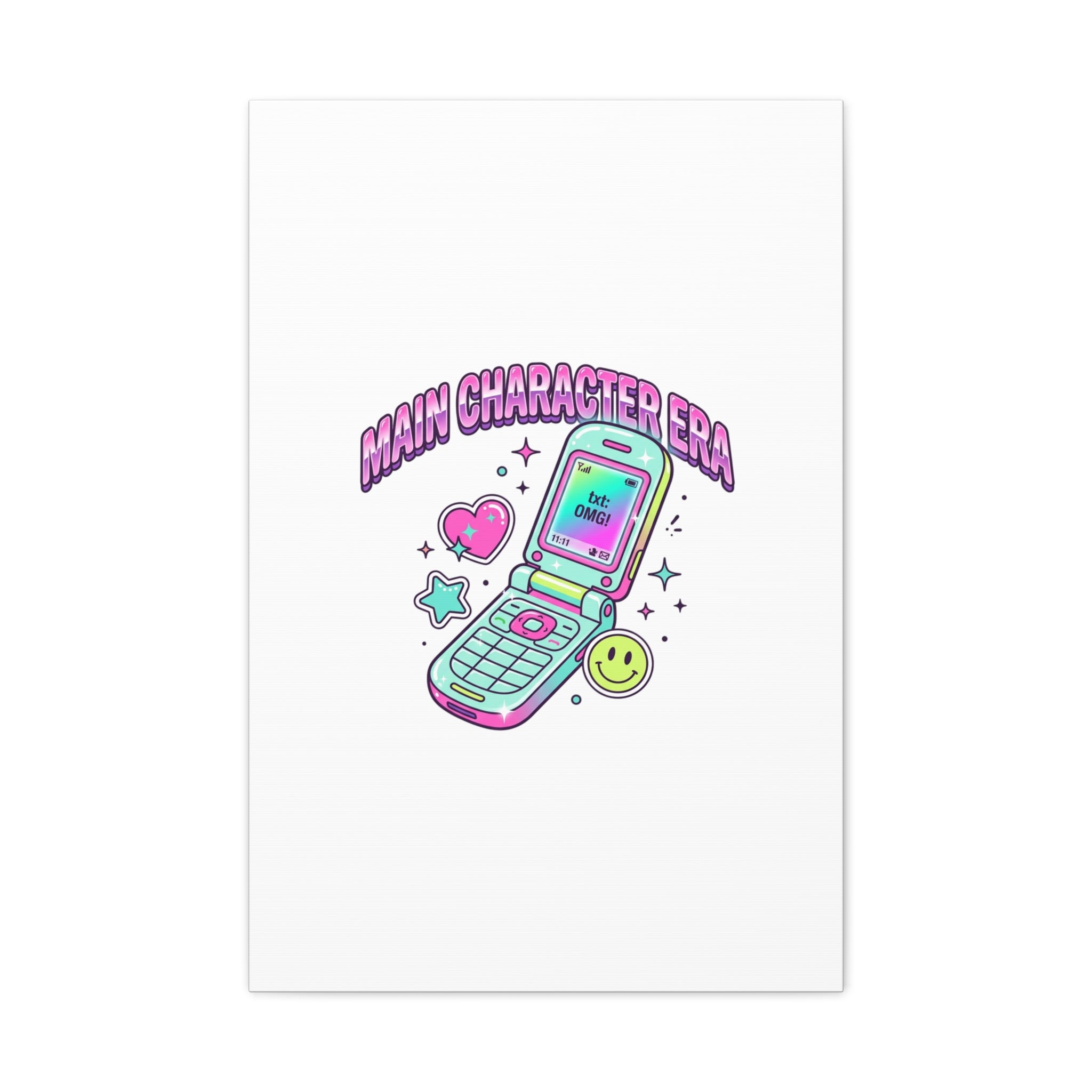 Main Character Era Canvas | Y2K Aesthetic, Retro Flip Phone Wall Art
