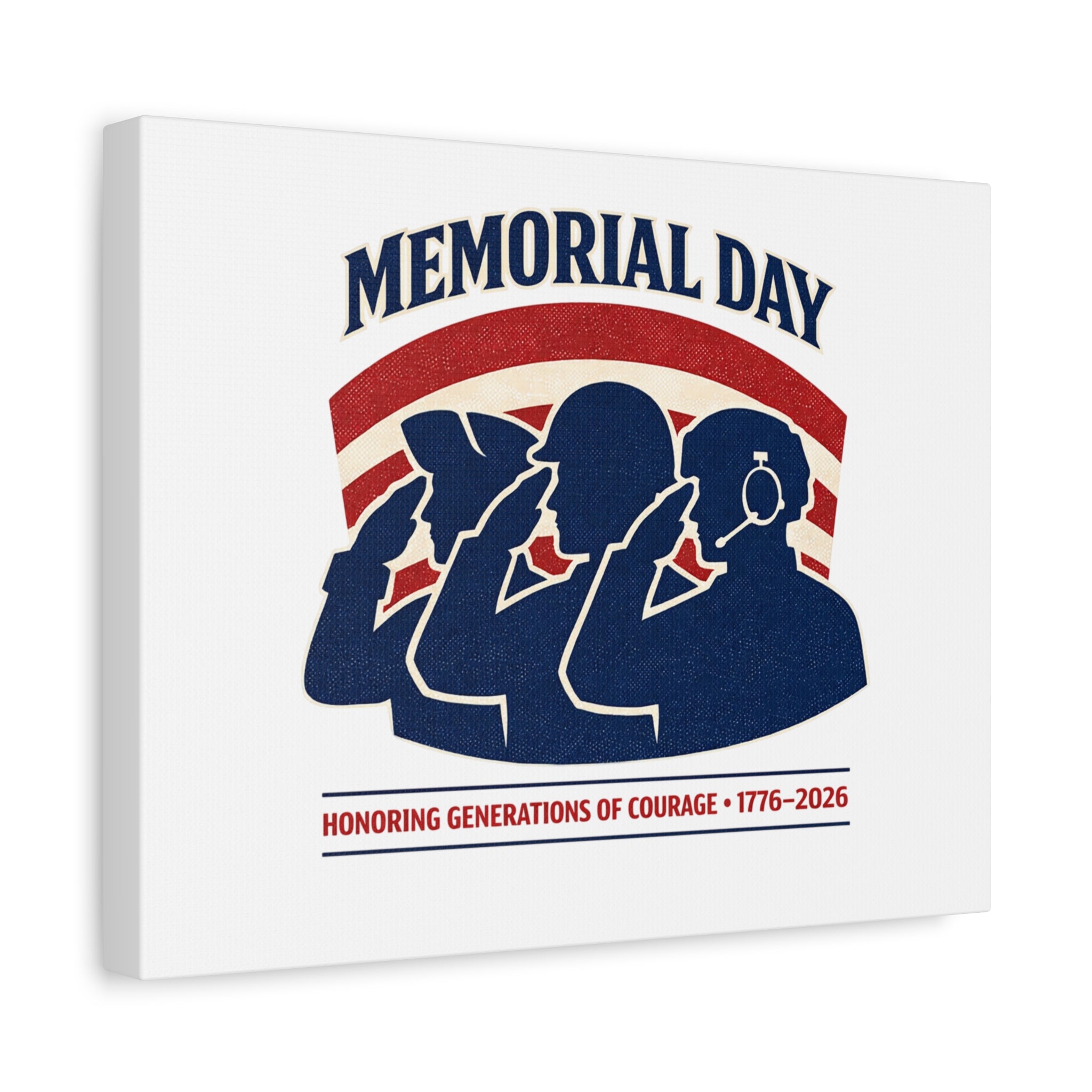 Memorial Day 1776–2026 Canvas | USA 250, patriotic vintage distressed