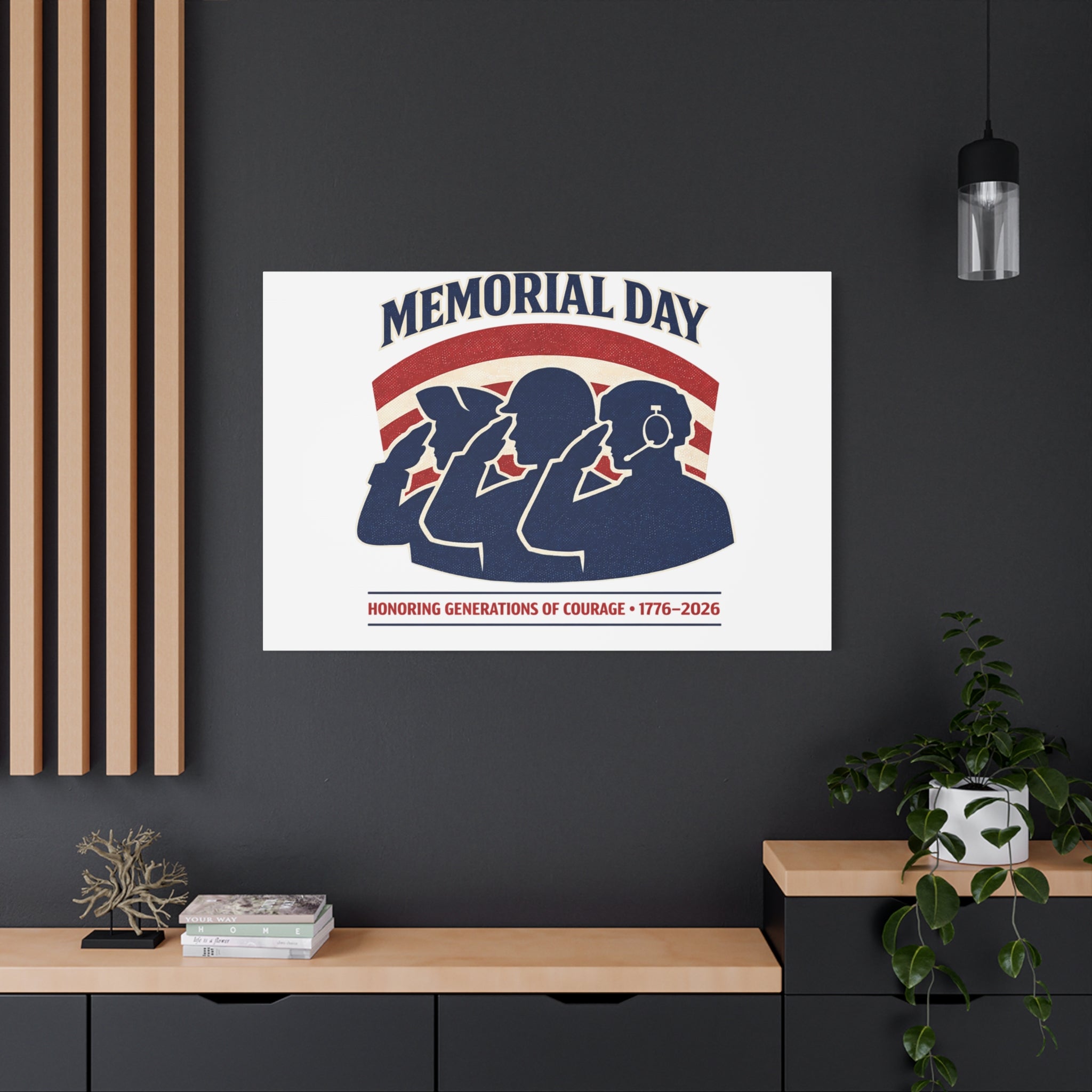 Memorial Day 1776–2026 Canvas | USA 250, patriotic vintage distressed