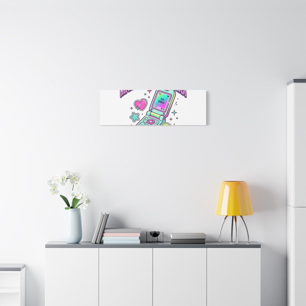 Main Character Era Canvas | Y2K Aesthetic, Retro Flip Phone Wall Art