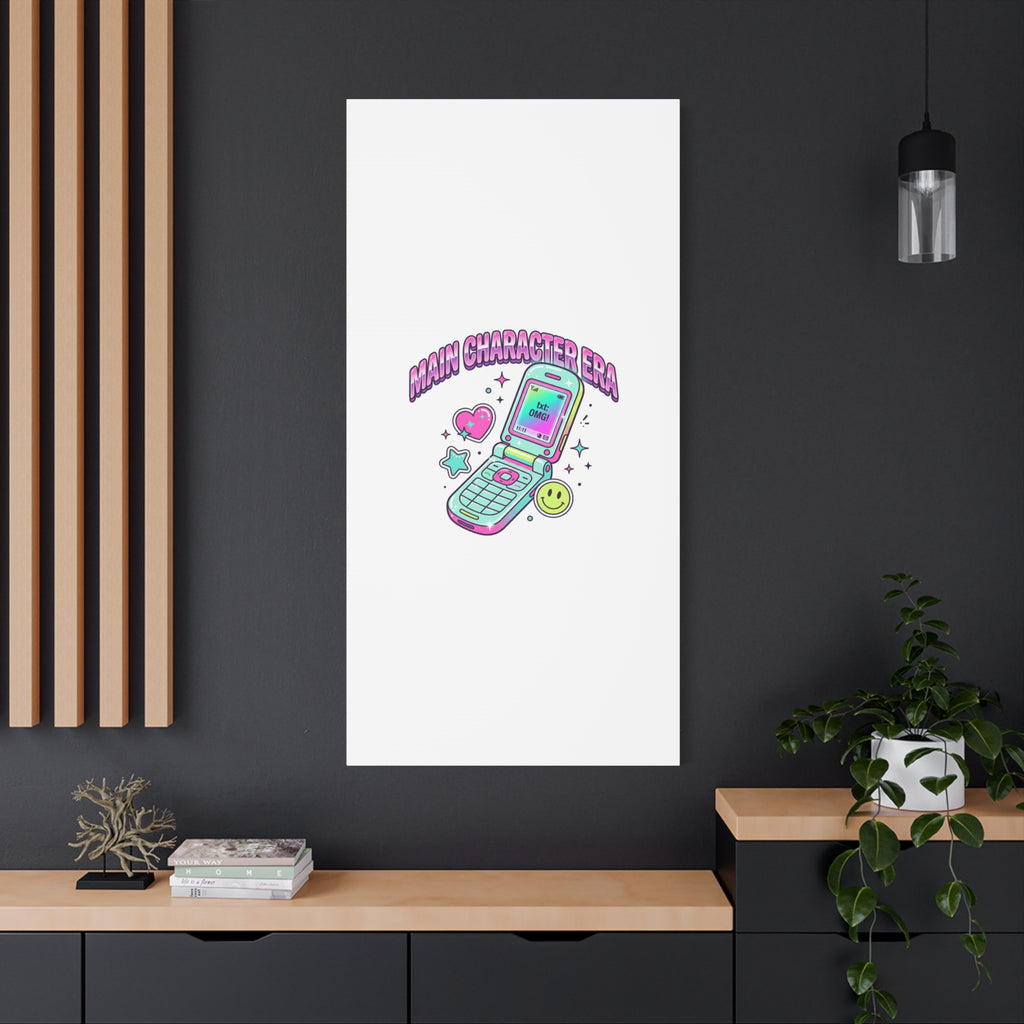 Main Character Era Canvas | Y2K Aesthetic, Retro Flip Phone Wall Art