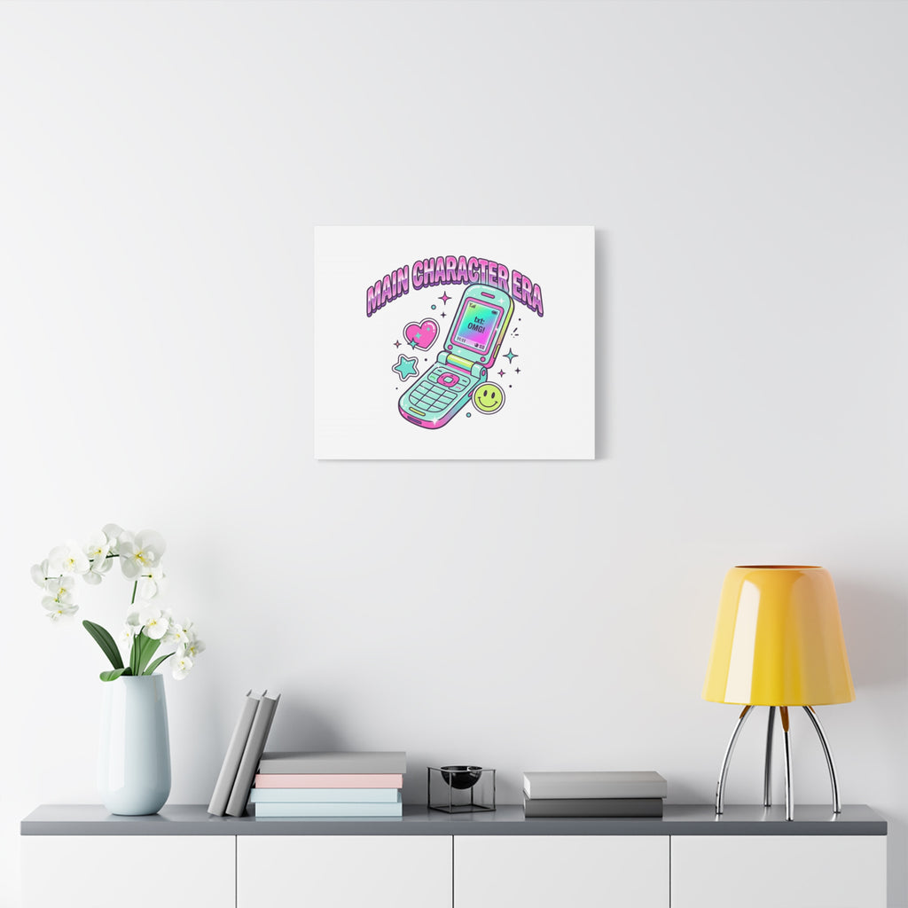 Main Character Era Canvas | Y2K Aesthetic, Retro Flip Phone Wall Art